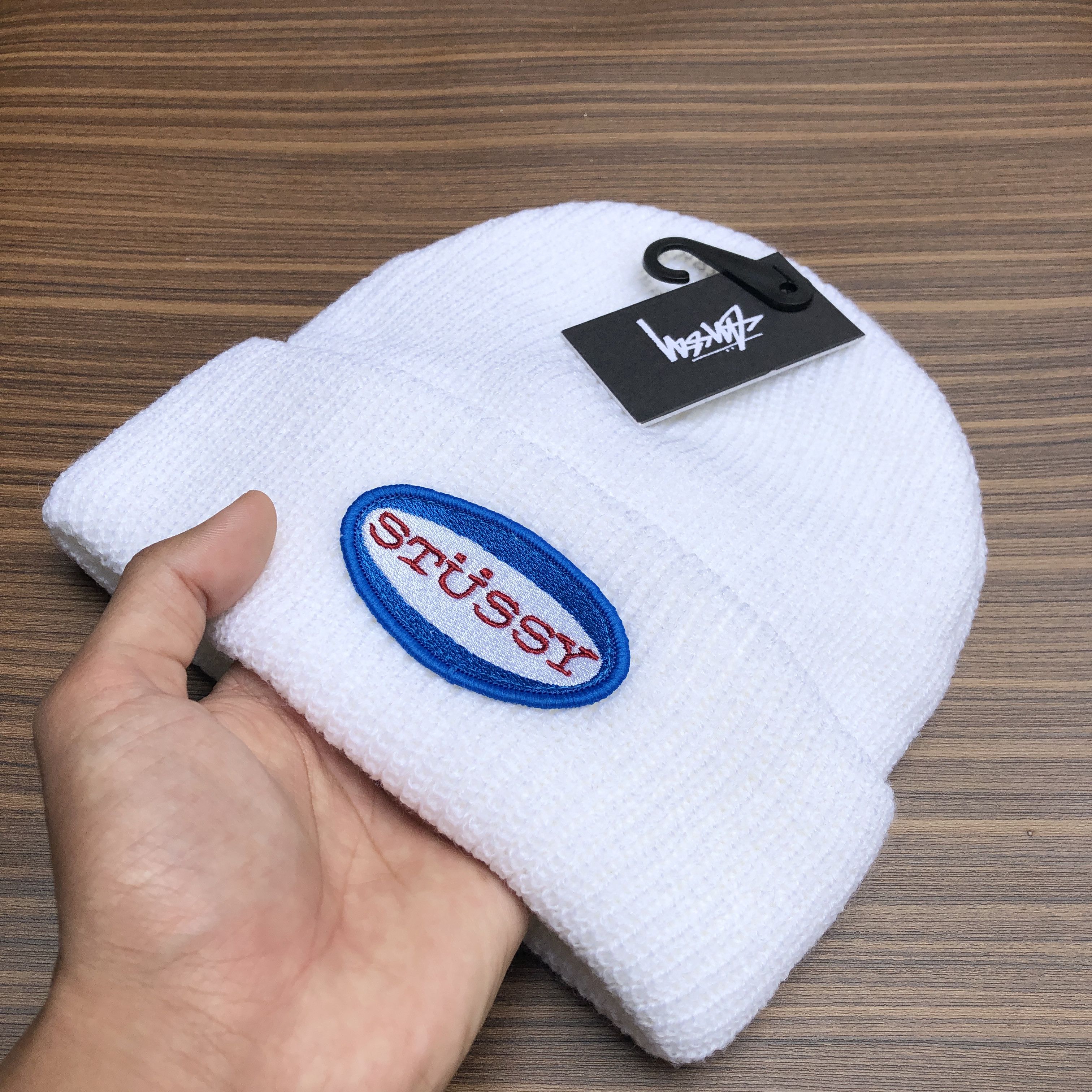 Stussy STUSSY BEANIE OVAL PATCH - WHITE Size ONE SIZE - 3 Thumbnail