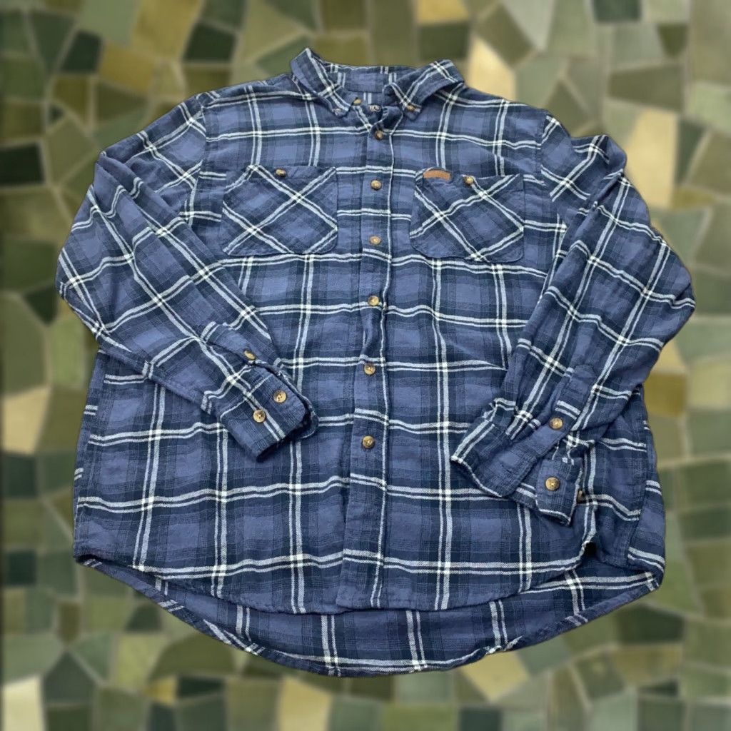 Vintage VINTAGE Smiths Workwear Shirt Mens XL Blue Plaid Flannel Button-Down Long Sleeve Cotton Casual Workwear 90s Mens Size US XL / EU 56 / 4 - 1 Thumbnail