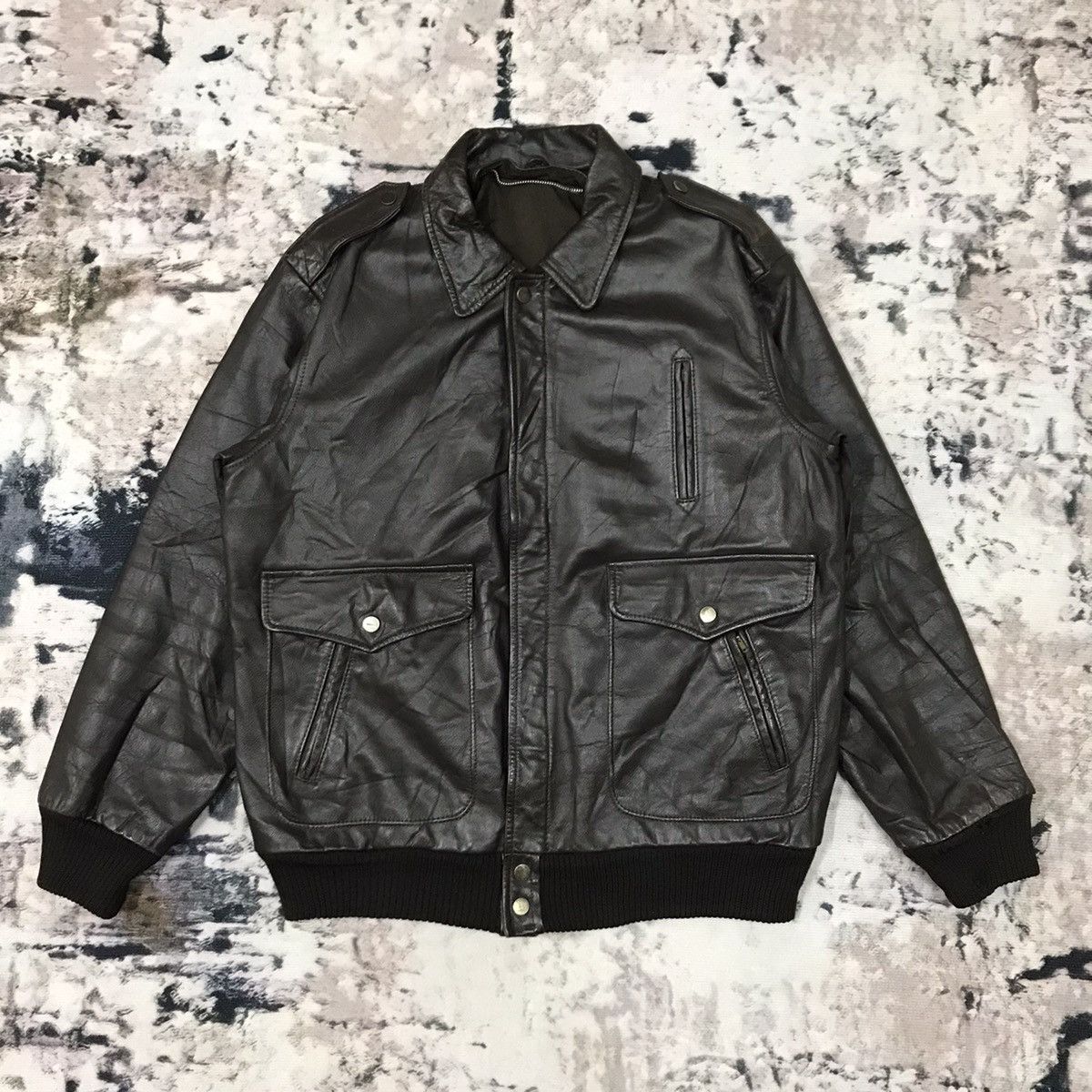 Japanese Brand × Vintage Vintage Men’s Toma Bomber Leather Jacket Size US M / EU 48-50 / 2 - 1 Thumbnail