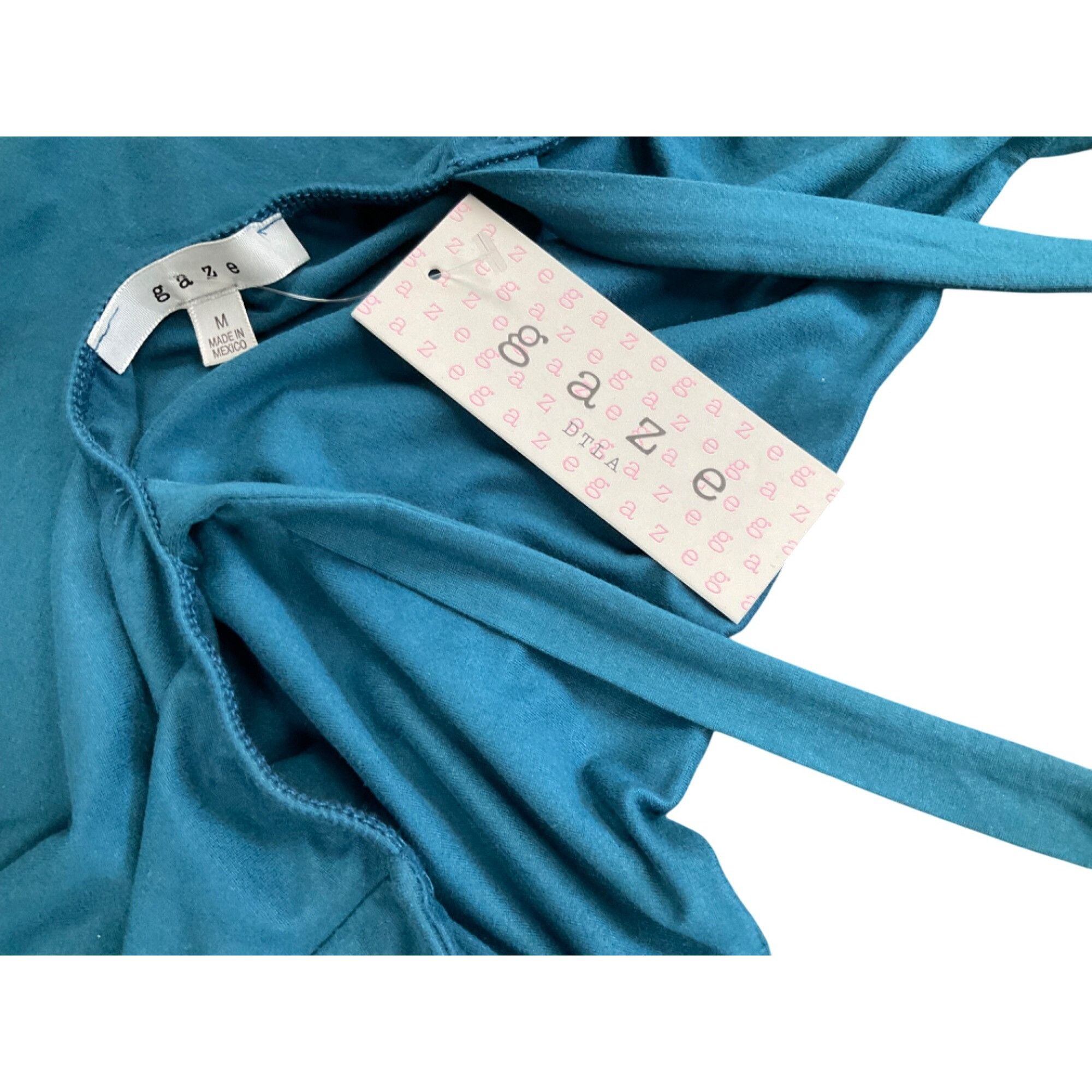 Other Teal Tie-Shoulder Tank Top By Gaze Size M Polyester/Spandex Size M / US 6-8 / IT 42-44 - 5 Thumbnail