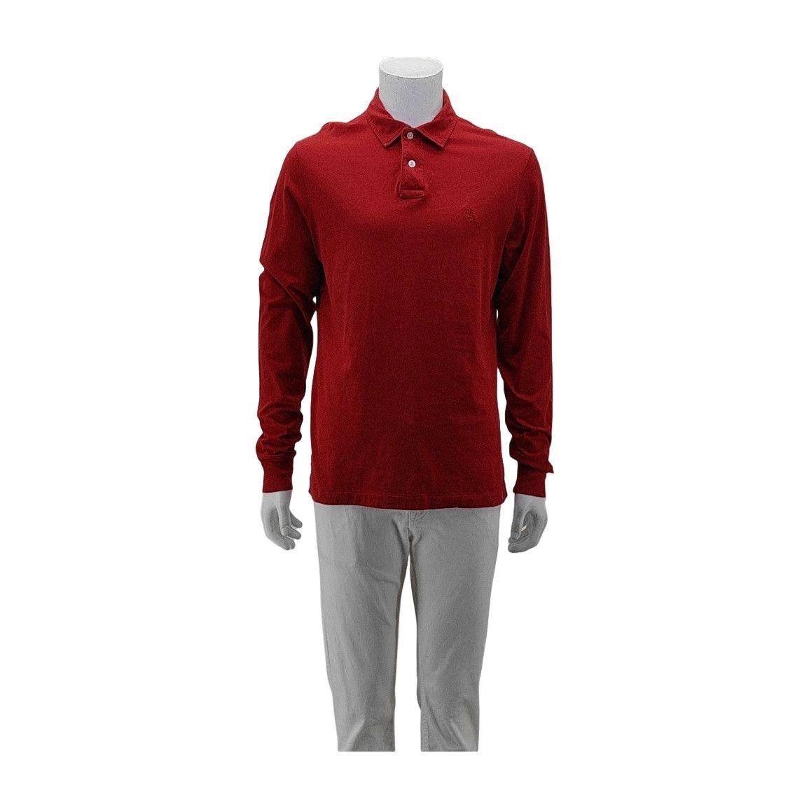 Burberry Burberry Brit Red Cotton Long Sleeve Polo Size L Size US L / EU 52-54 / 3 - 1 Thumbnail