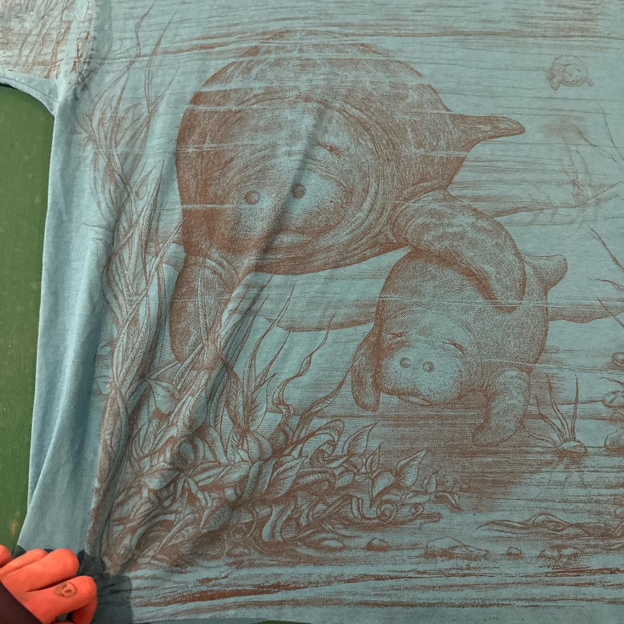 Other Vintage Single Stitch Manatee All Over Print Nature T Size US XL / EU 56 / 4 - 4 Thumbnail