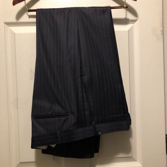 Saks Fifth Avenue Saks fifth avenue men's navy 100%wool 2pc suit size:46R Size 46R - 13 Thumbnail