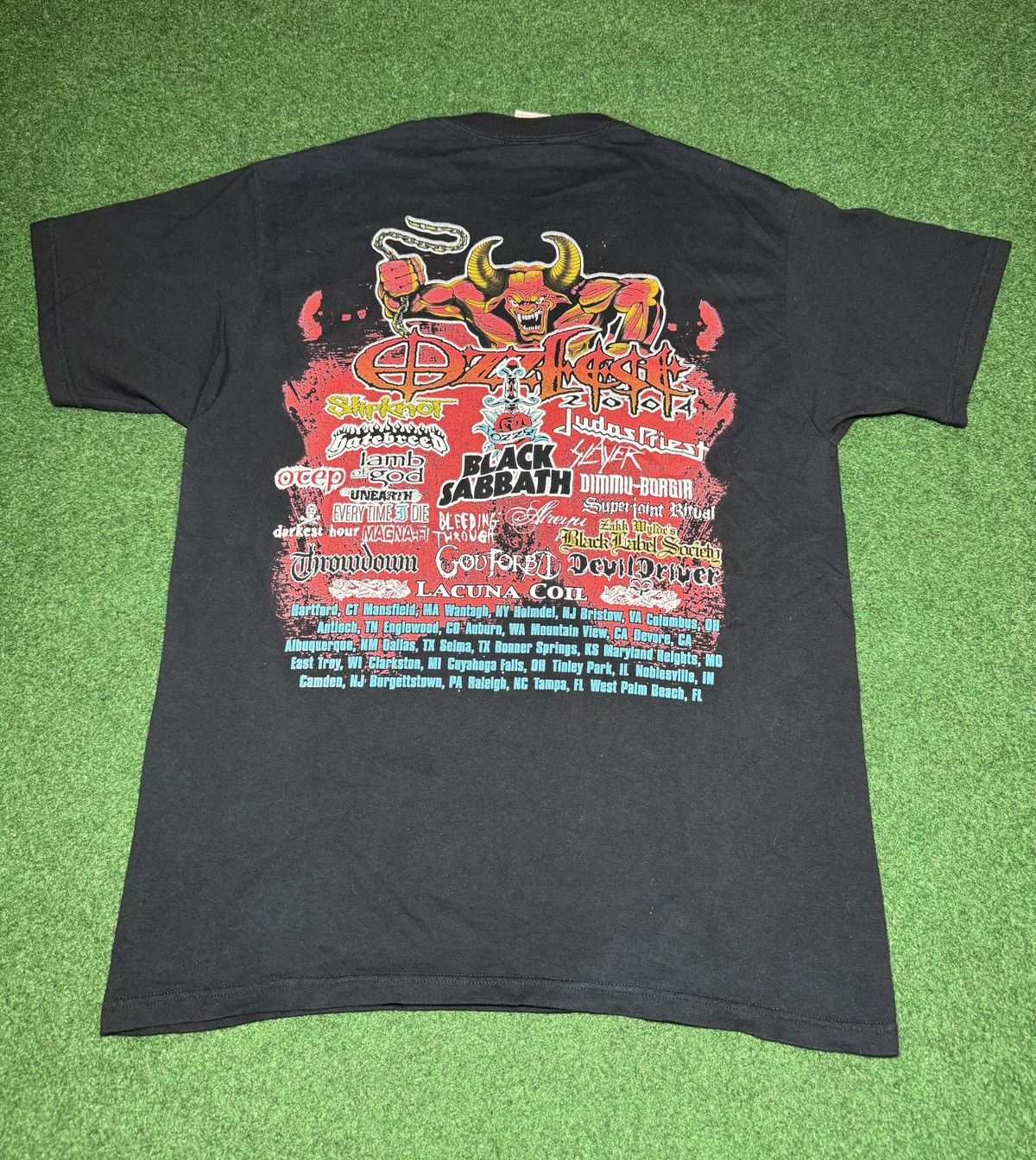 Band Tees × Vintage Vintage Ozz Fest 2004 Ozzy Black Sabbath Slipknot T Shirt Size US L / EU 52-54 / 3 - 4 Thumbnail