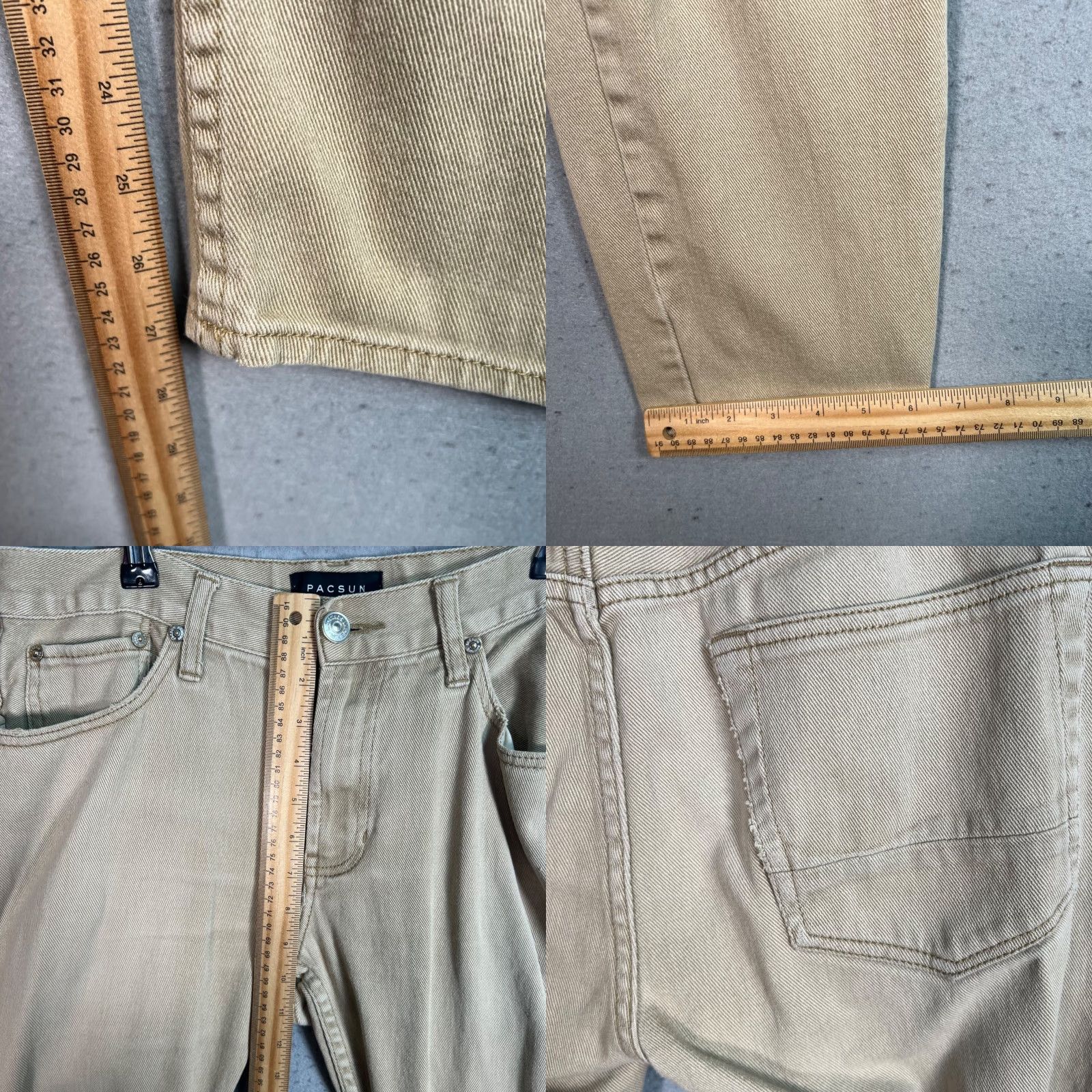 Pacsun VINTAGE PacSun Mens Jeans 32 x 30 Slim Fit Denim Beige Cotton Spandex Blend Men Size 32 Inseam 28 Slimming Tapered Shirt? Size US 32 / EU 48 - 8 Thumbnail