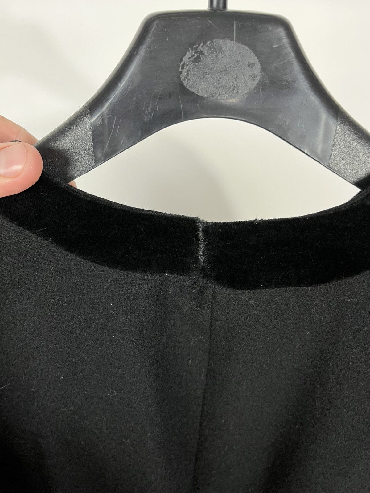 Vintage Vintage Black Cropped Wool Jacket with Velvet Trim Size XS / US 0-2 / IT 36-38 - 11 Thumbnail