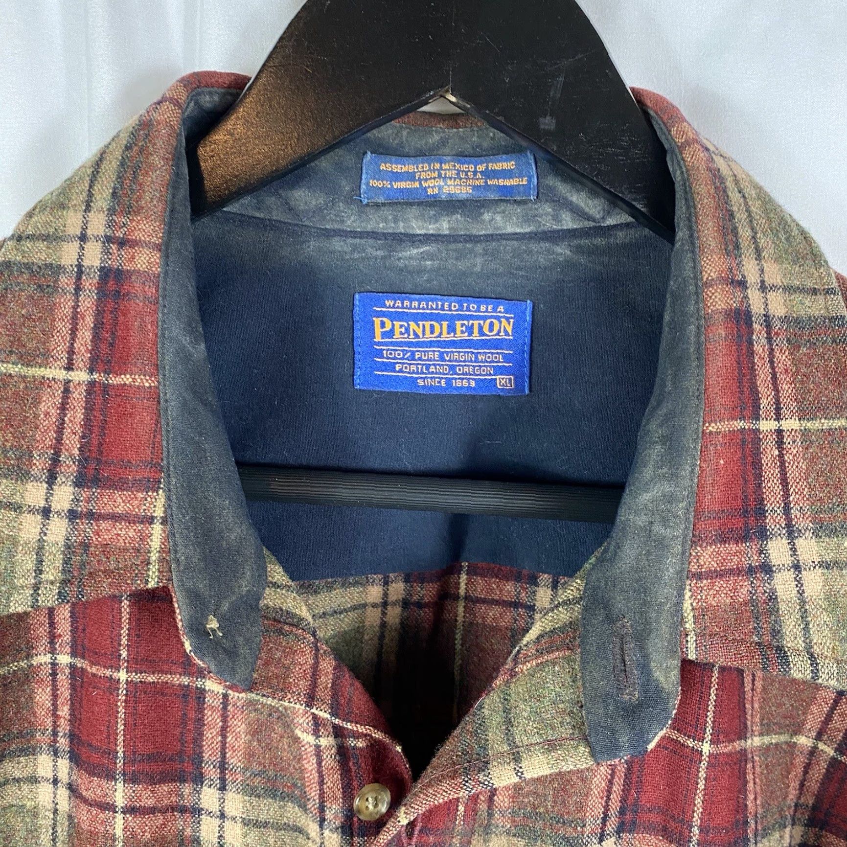 VINTAGE Pendleton Shirt Flannel Wool 70s XL Mens (if applicable)