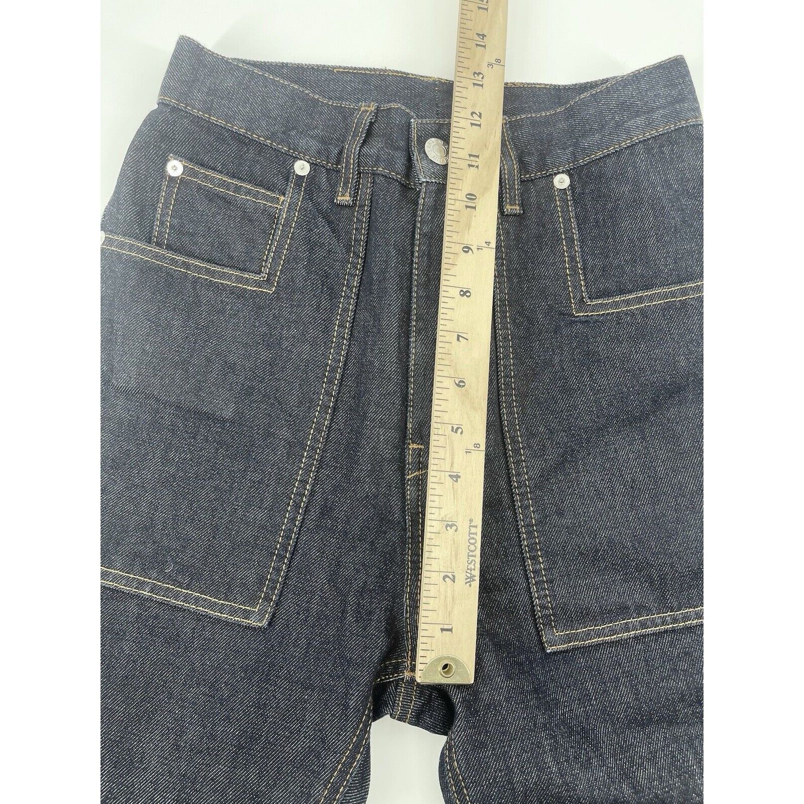 Helmut Lang NWOT Helmut Lang Raw Denim Indigo Patch Pocket Jeans 2017 Me Size US 26 / EU 42 - 4 Thumbnail