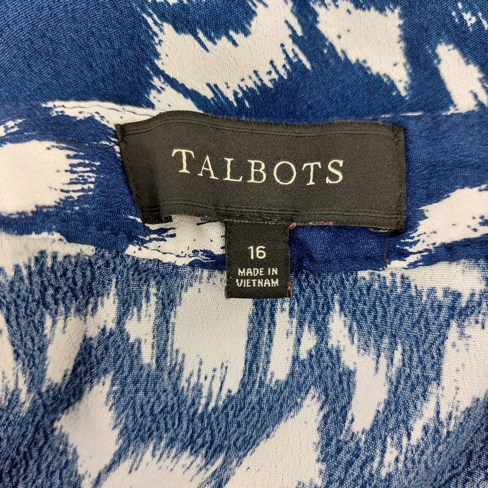 Other Talbots Ikat Midi Skirt Blue Button Front Casual Sz 16 Size 38" / US 16 / IT 52 - 3 Thumbnail