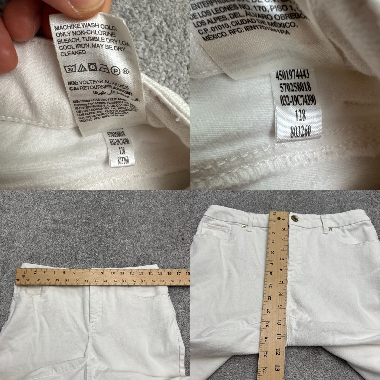 Vintage Chico's So Slimming Girlfriend Slim Leg Ankle Jeans Women 6 White 30x28 Denim Slimming 5-Pocket Style Jeans Womens Size 28" / US 6 / IT 42 - 9 Thumbnail