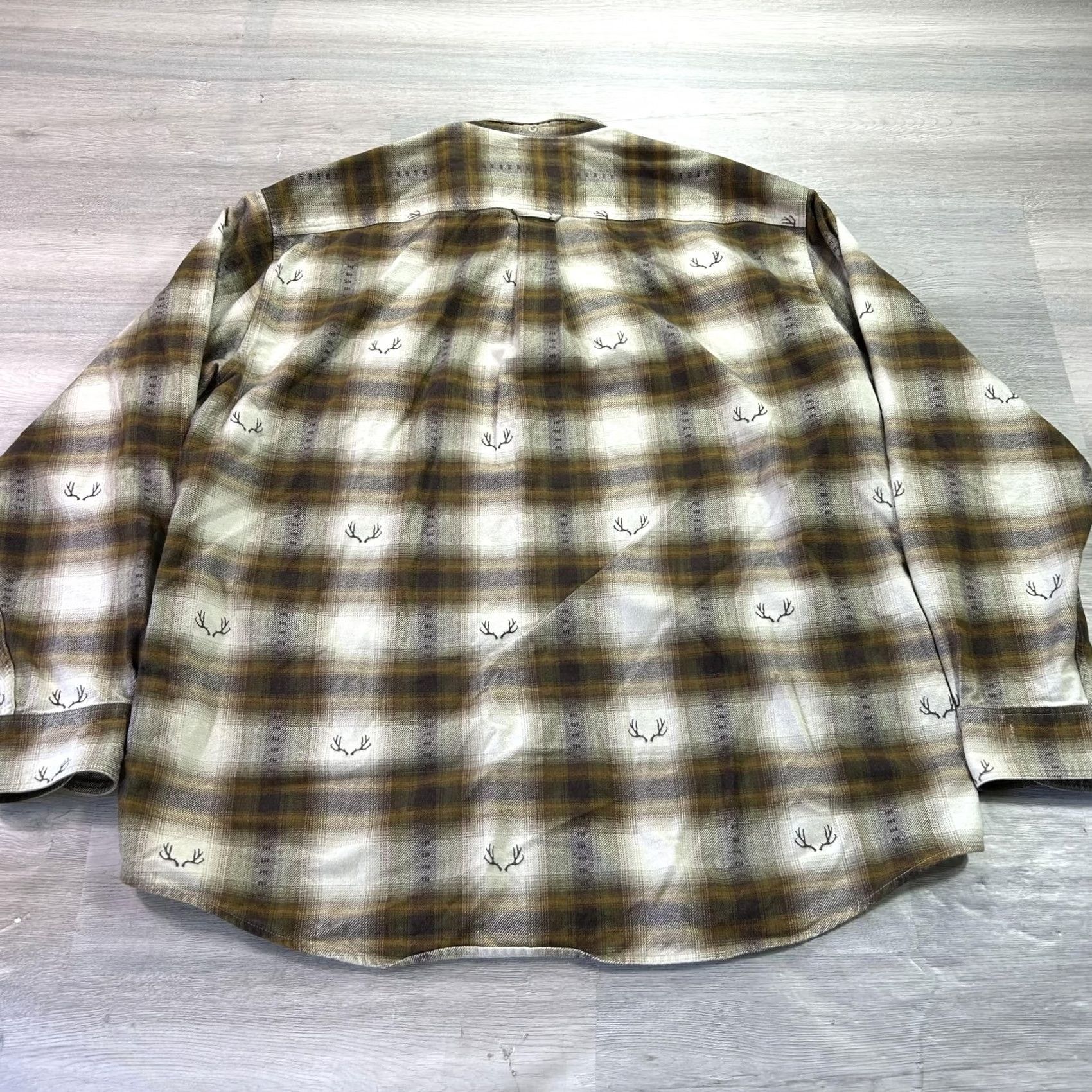 Vintage Cabela's Shirt Mens XLT Brown Plaid Deerskin Chamois Flannel Button Up Size US XL / EU 56 / 4 - 2 Thumbnail