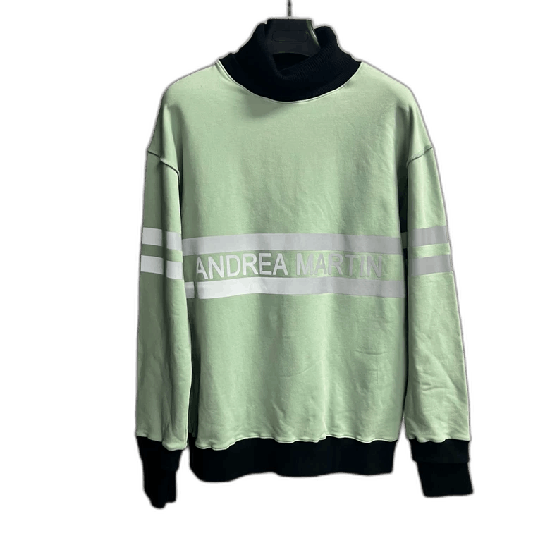 Andrea Martin Green High Neck Sweatshirt