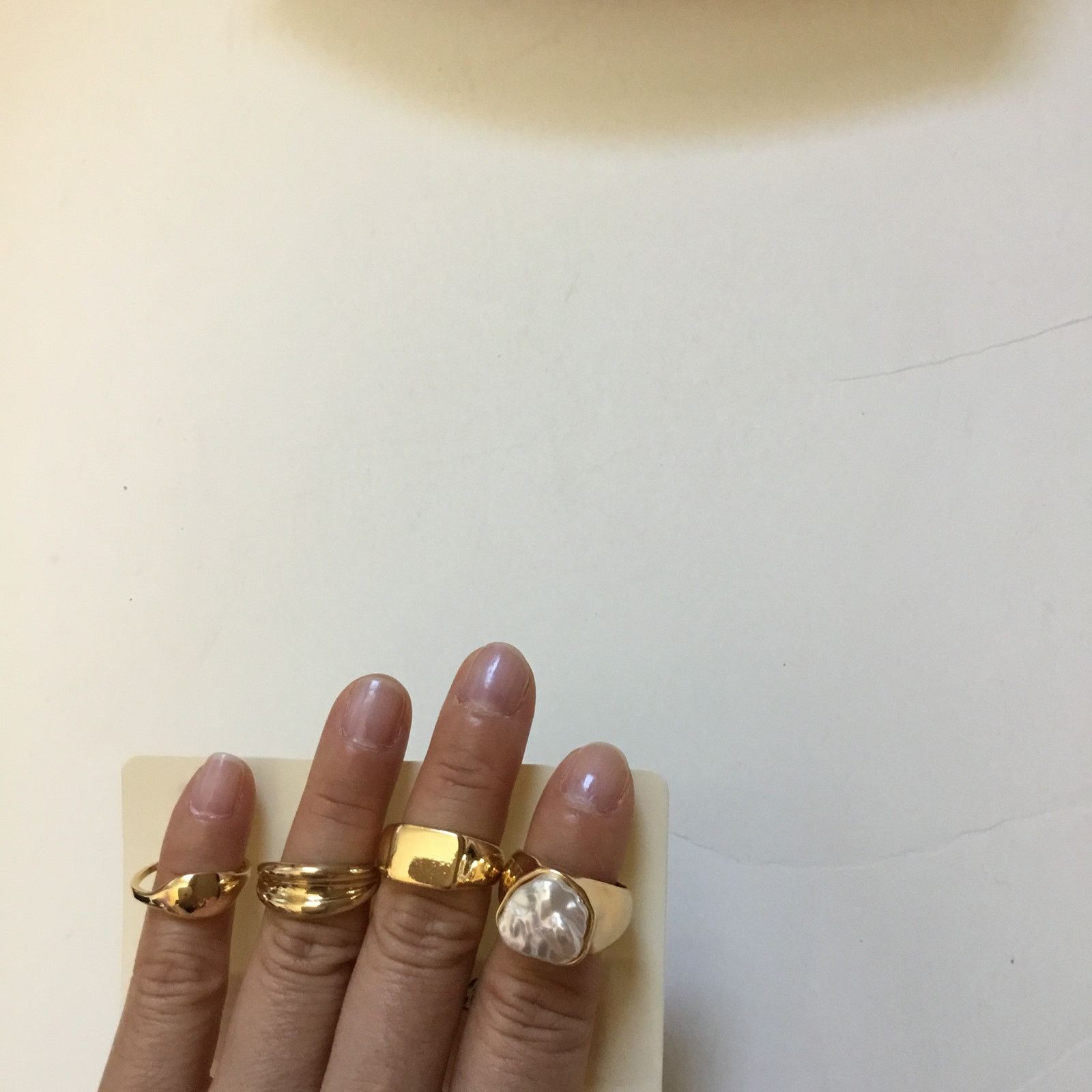 Other Gold Metallic Pearl Ring Set - Set of 4 Size ONE SIZE - 6 Thumbnail