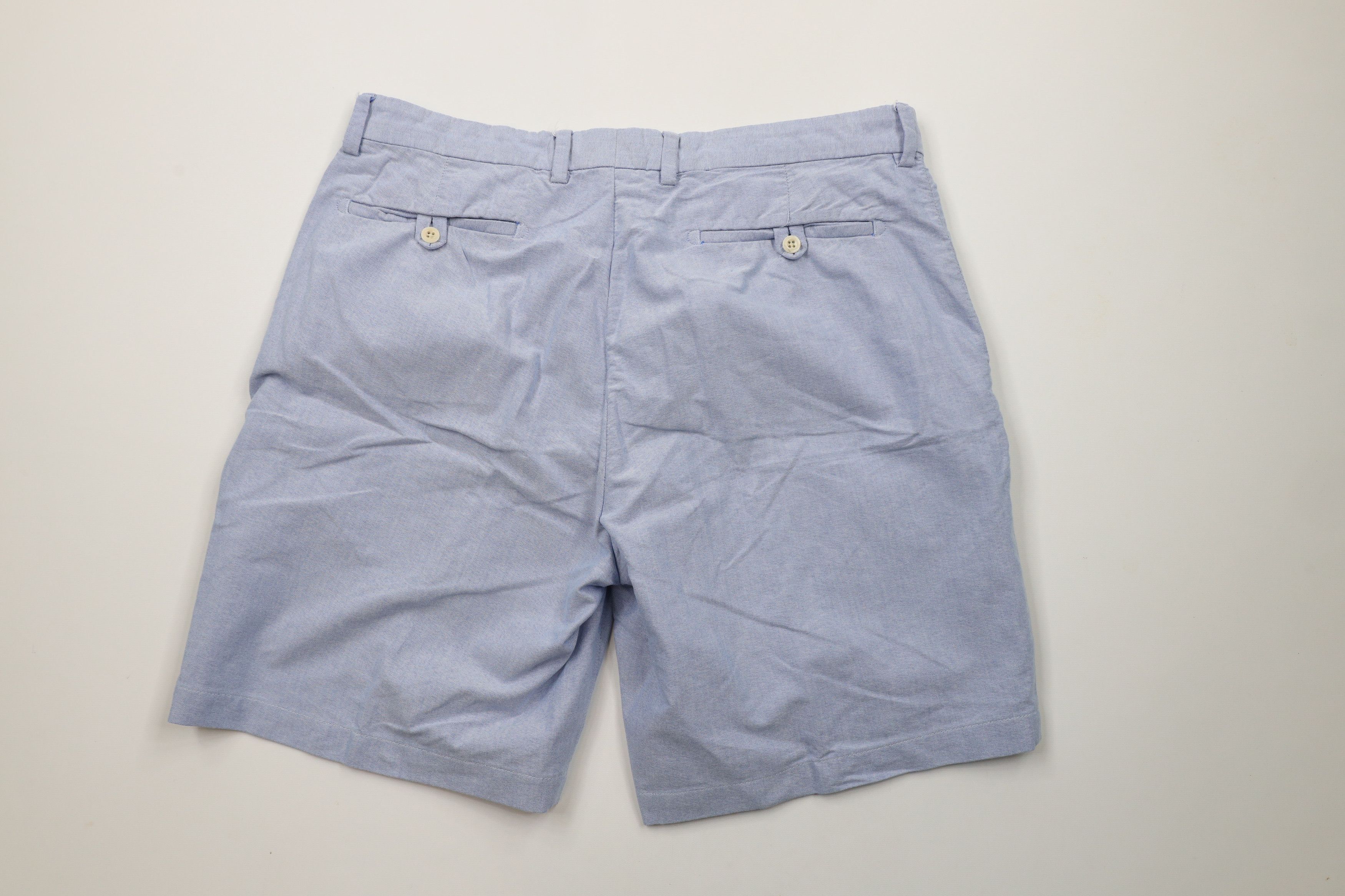 Ralph Lauren × Vintage Vintage 90s Ralph Lauren Front Above Knee Chino Shorts Blue Size US 36 / EU 52 - 8 Thumbnail
