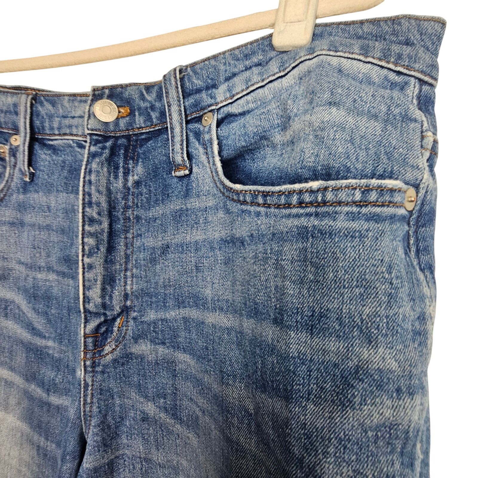 Madewell Madewell The High Rise Slim Boyjean 31 Distressed Stretch Size 35" - 4 Thumbnail
