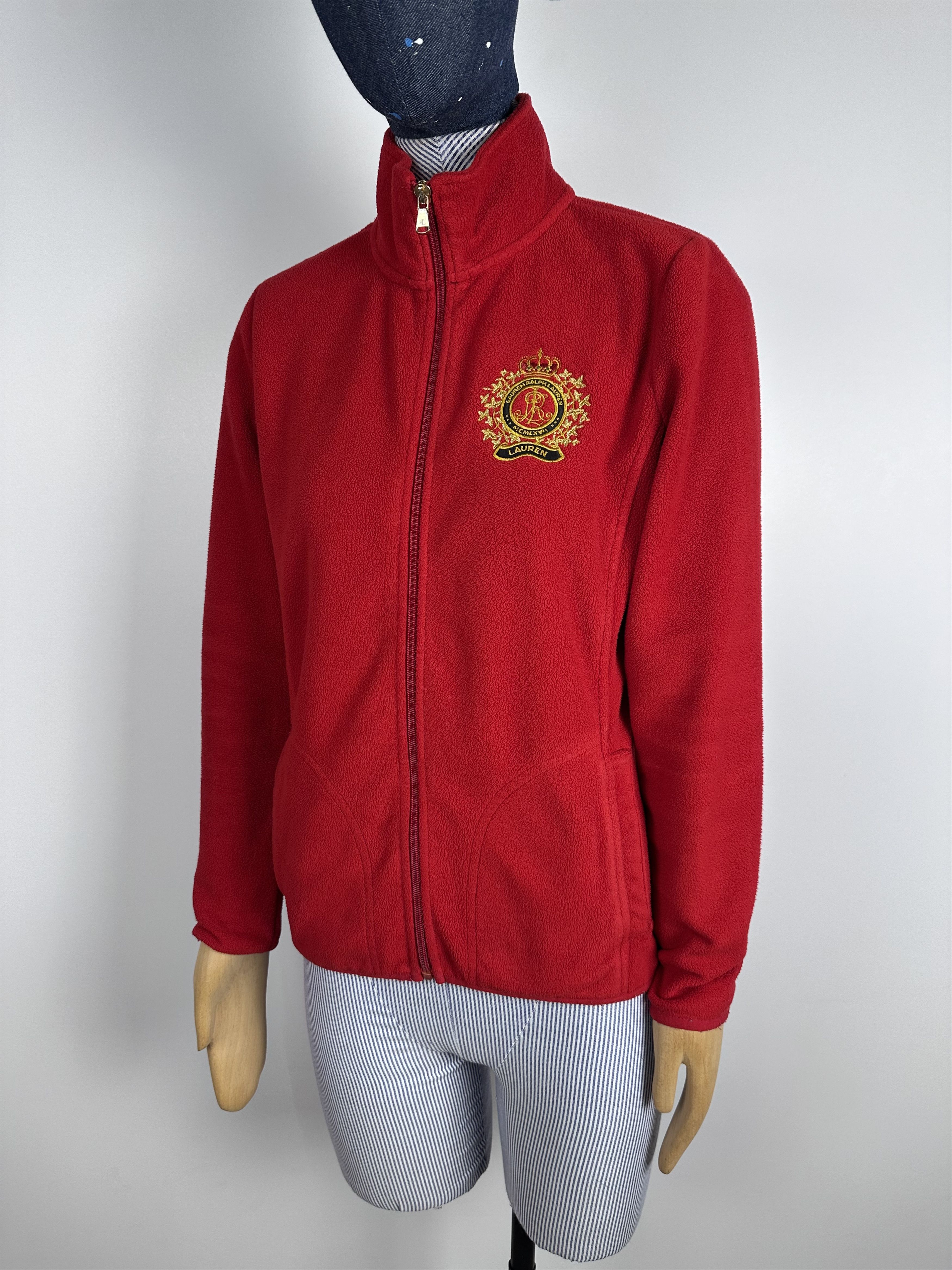 Lauren Ralph Lauren × Ralph Lauren Lauren Ralph Lauren Jacket Red Fleece Full Zip Embroidered Size S / US 4 / IT 40 - 1 Thumbnail