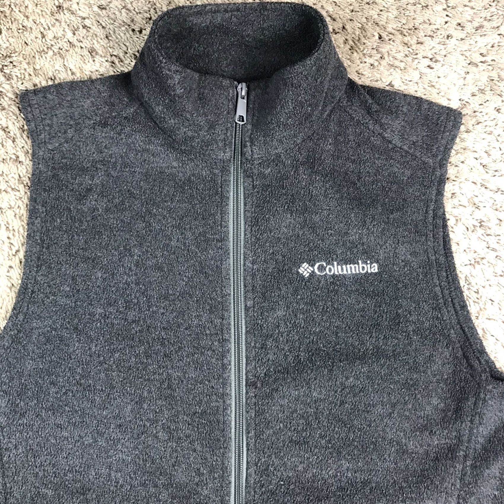 Logo 7 Columbia Fleece Full Zip Jacket Vest Gray Small Embroidered Logo Mens Size US S / EU 44-46 / 1 - 4 Thumbnail