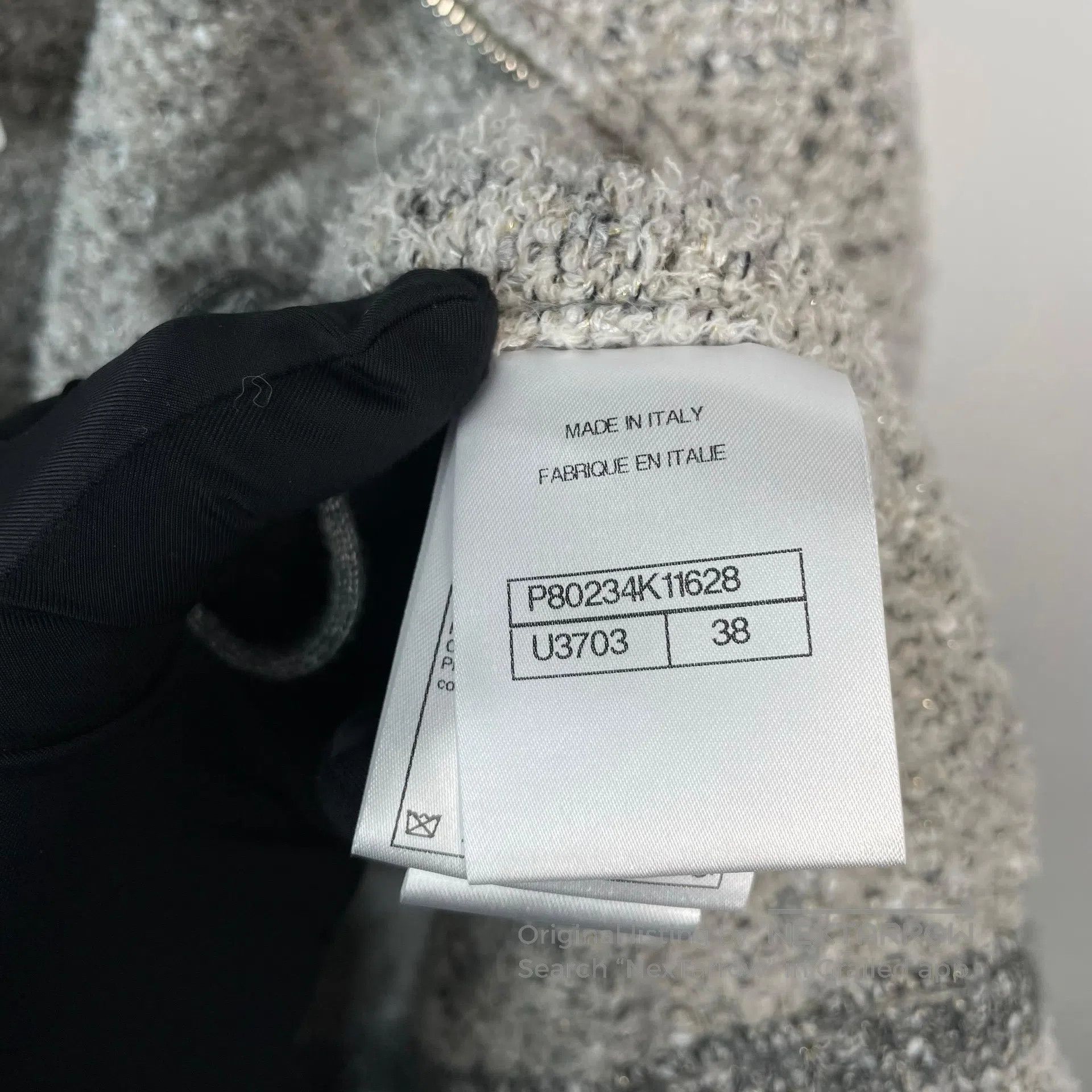 Chanel Chanel Gray and white wool lapel double pocket jacket coat Size XS / US 0-2 / IT 36-38 - 8 Thumbnail