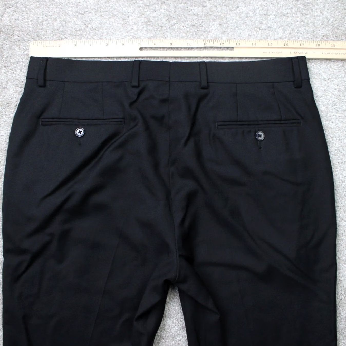 Ralph Lauren LAUREN Ralph Lauren Pants Mens 44x28 Black Flat Front Wool/Poly Stretch Dress Pants Regular Mid Rise Straight 90s Preppy Size US 44 / EU 60 - 6 Thumbnail