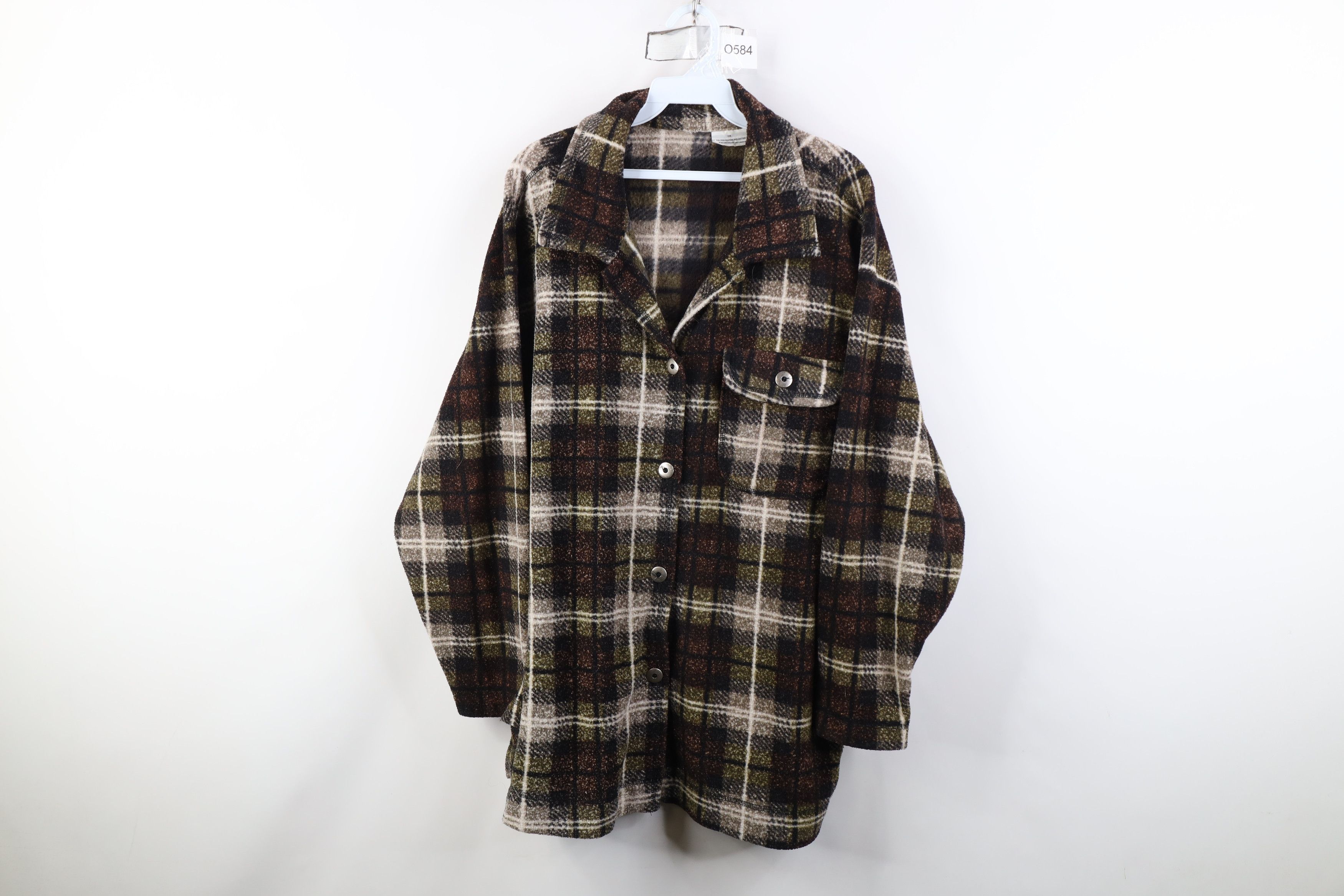 Vintage Vintage 90s Streetwear Fleece Button Shirt Jacket Jac Shirt Size XL / US 12-14 / IT 48-50 - 1 Thumbnail