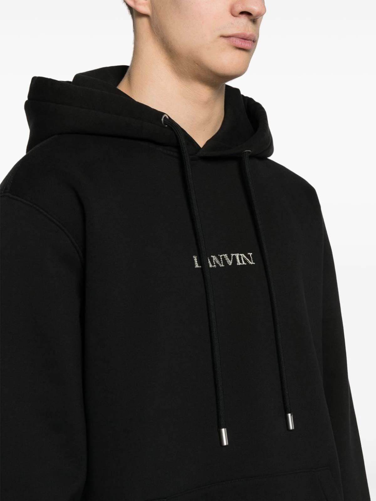 Lanvin o1y0225 Logo Hoodie in Black Size US M / EU 48-50 / 2 - 2 Thumbnail