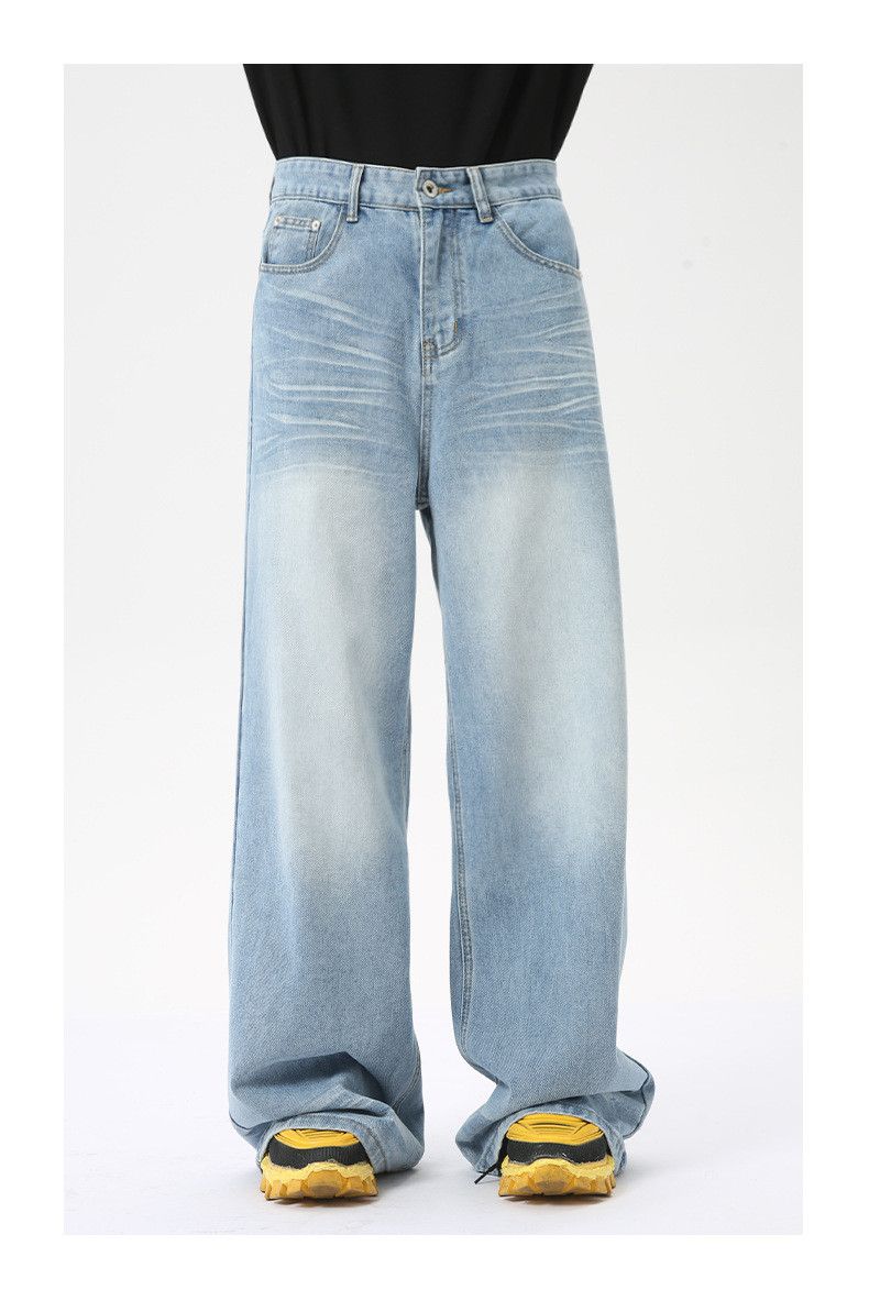 Japanese Brand × Jean Washed creased distressed light blue jeans Size US 32 / EU 48 - 6 Thumbnail