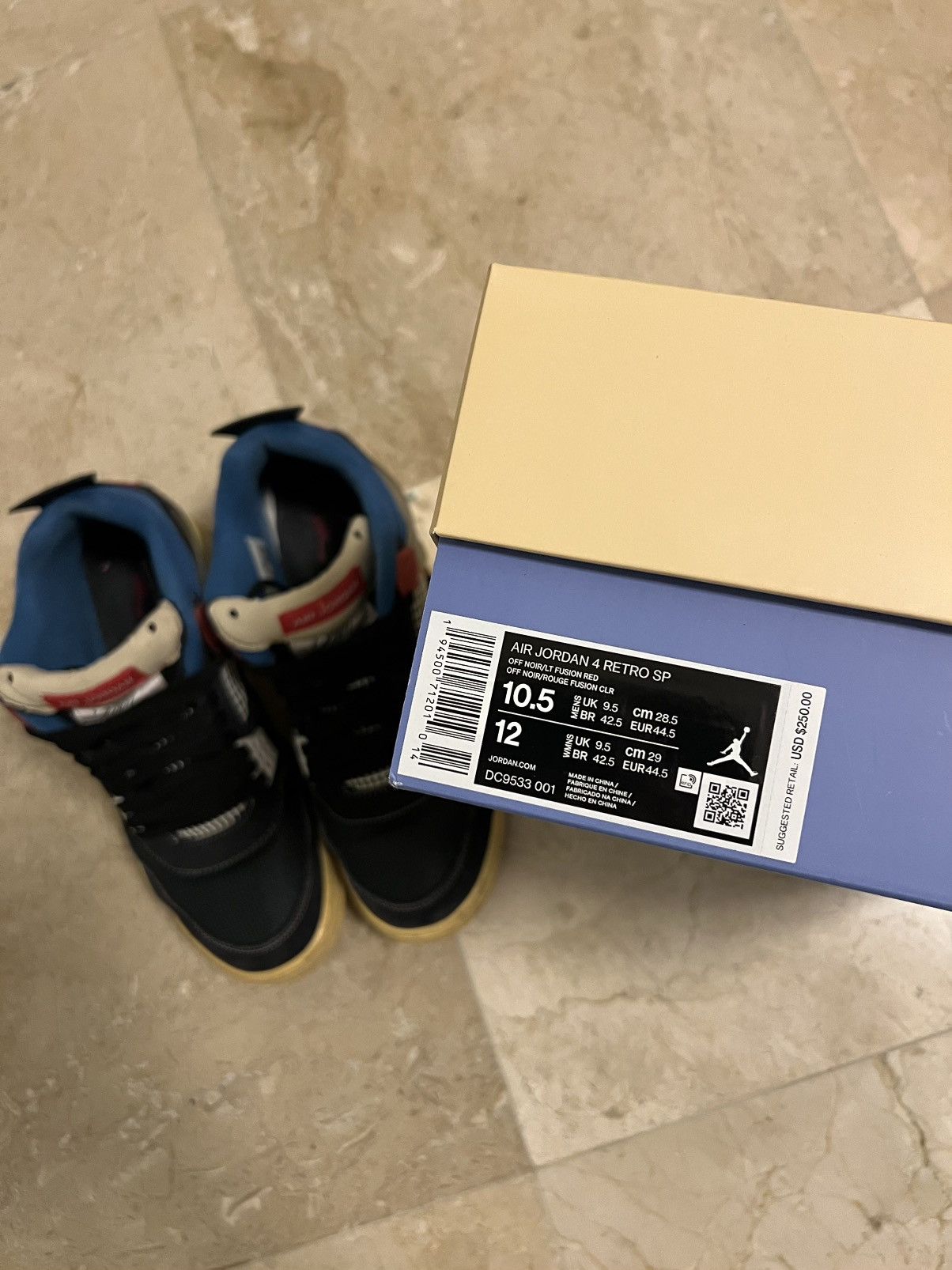 Jordan Brand × Union LA Jordan 4 Retro x Union Off Noir Size US 10.5 / EU 43-44 - 3 Thumbnail