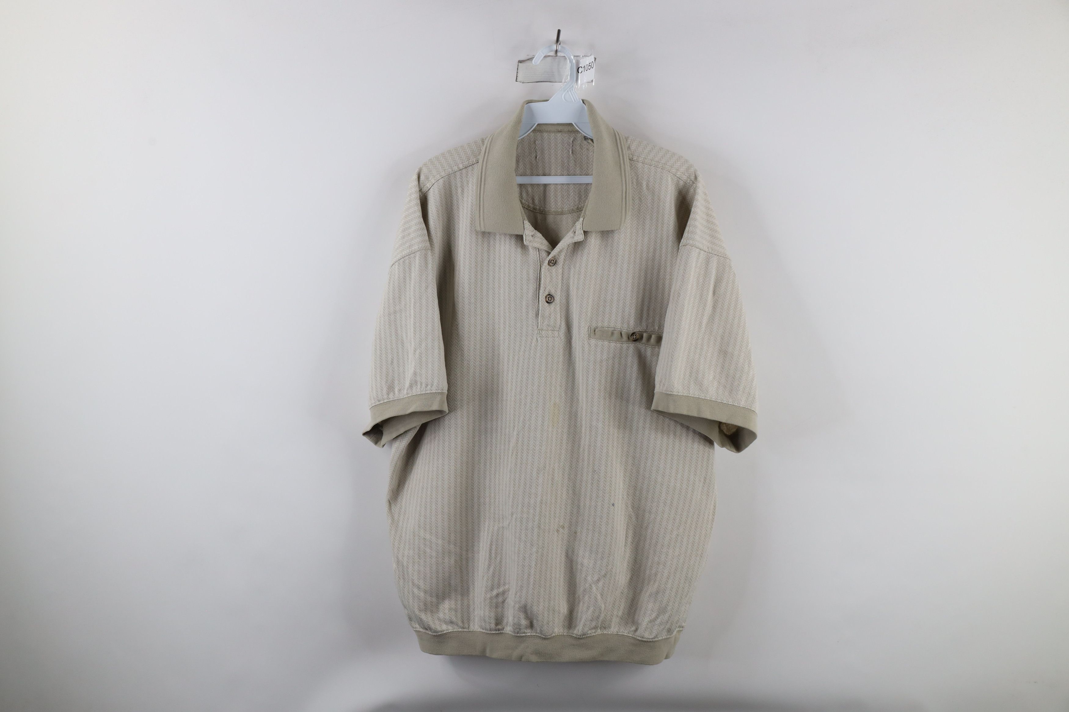 Vintage Vintage 90s Streetwear Herringbone Collared Pullover Polo Size US XL / EU 56 / 4 - 1 Thumbnail