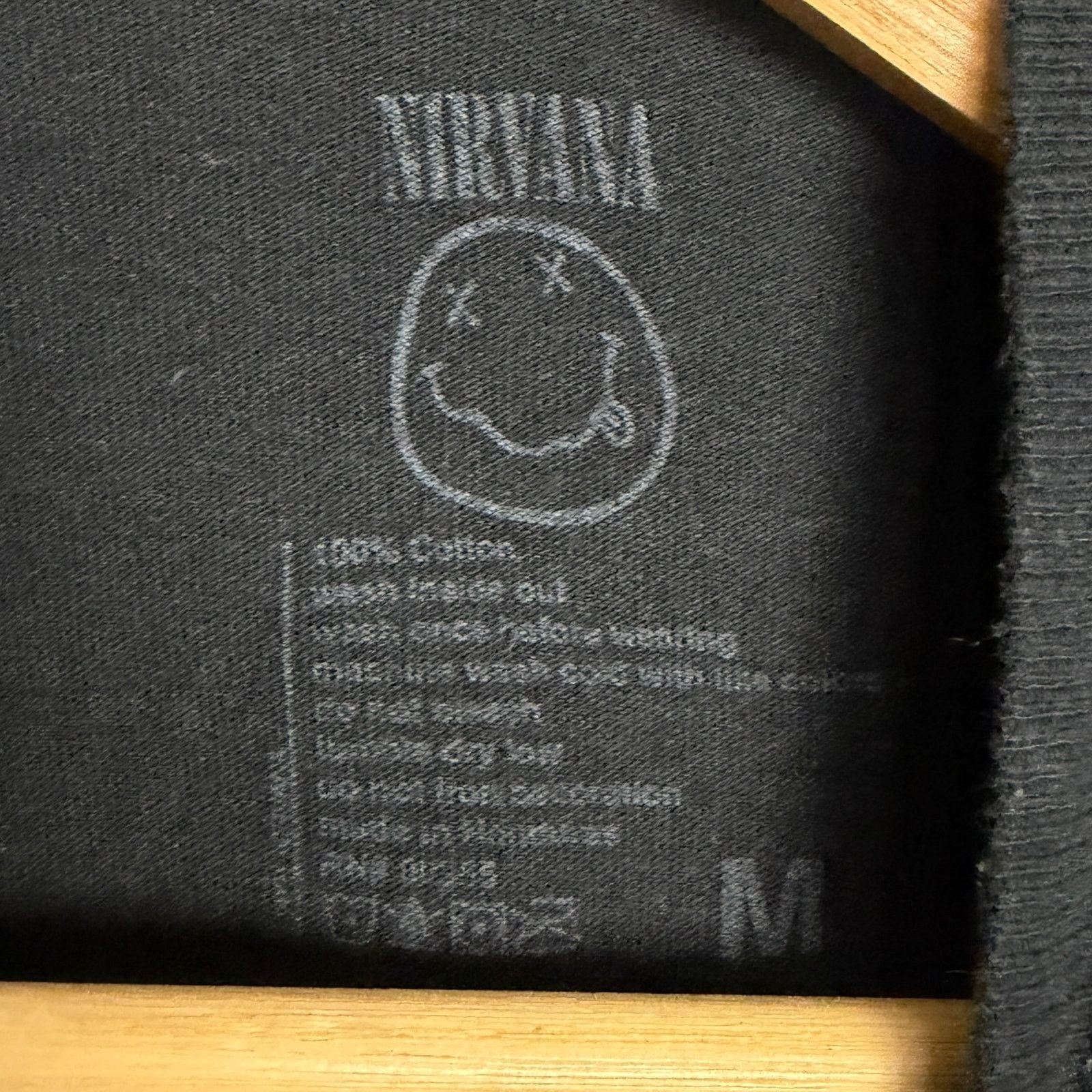Nirvana Nirvana Mens Medium Tie Dye Smiley Face Black Cotton T Shirt Size US M / EU 48-50 / 2 - 3 Thumbnail