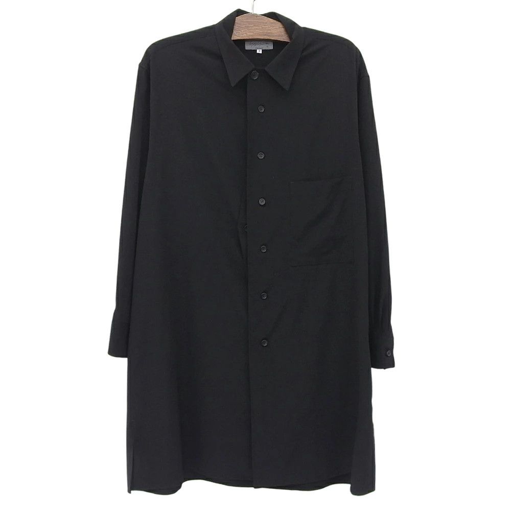 Yohji Yamamoto Yohji Yamamoto POUR HOMME Open Collar Tuxedo Long Shirt Size US M / EU 48-50 / 2 - 1 Thumbnail