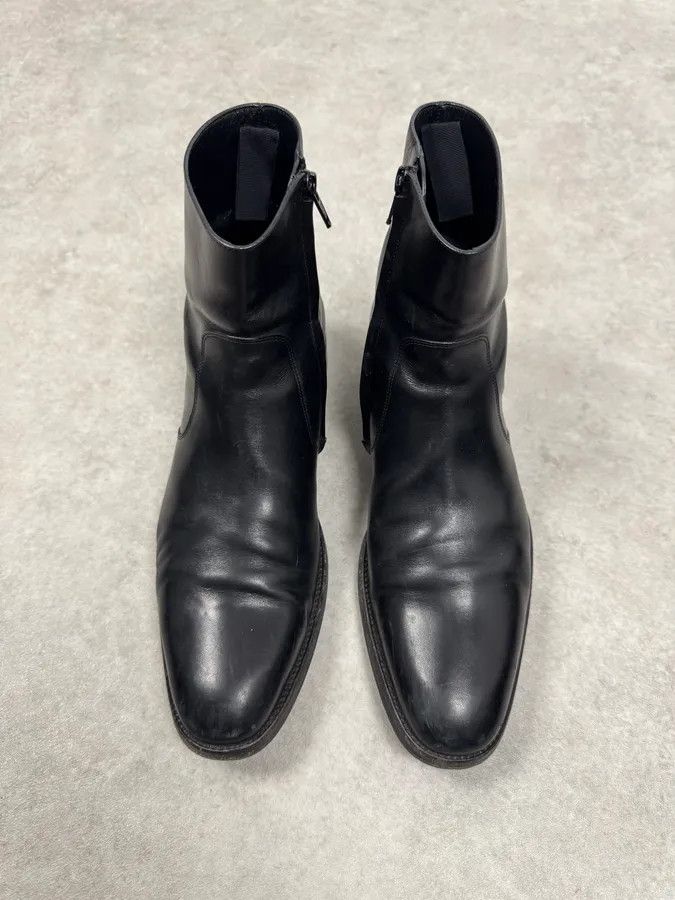 Saint Laurent Paris Saint Laurent Black Leather Zip Boots Size US 9 / EU 42 - 2 Thumbnail