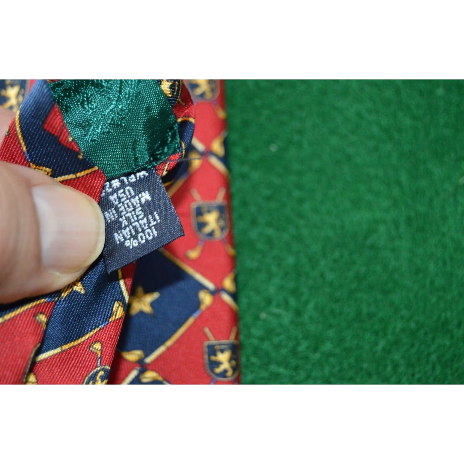 Tommy Hilfiger Tommy Hilfiger Men's Tie Red and Blue Silk Geometric Italy USA Silk Tie Red Blue Tommy Hilfiger Size ONE SIZE - 5 Thumbnail