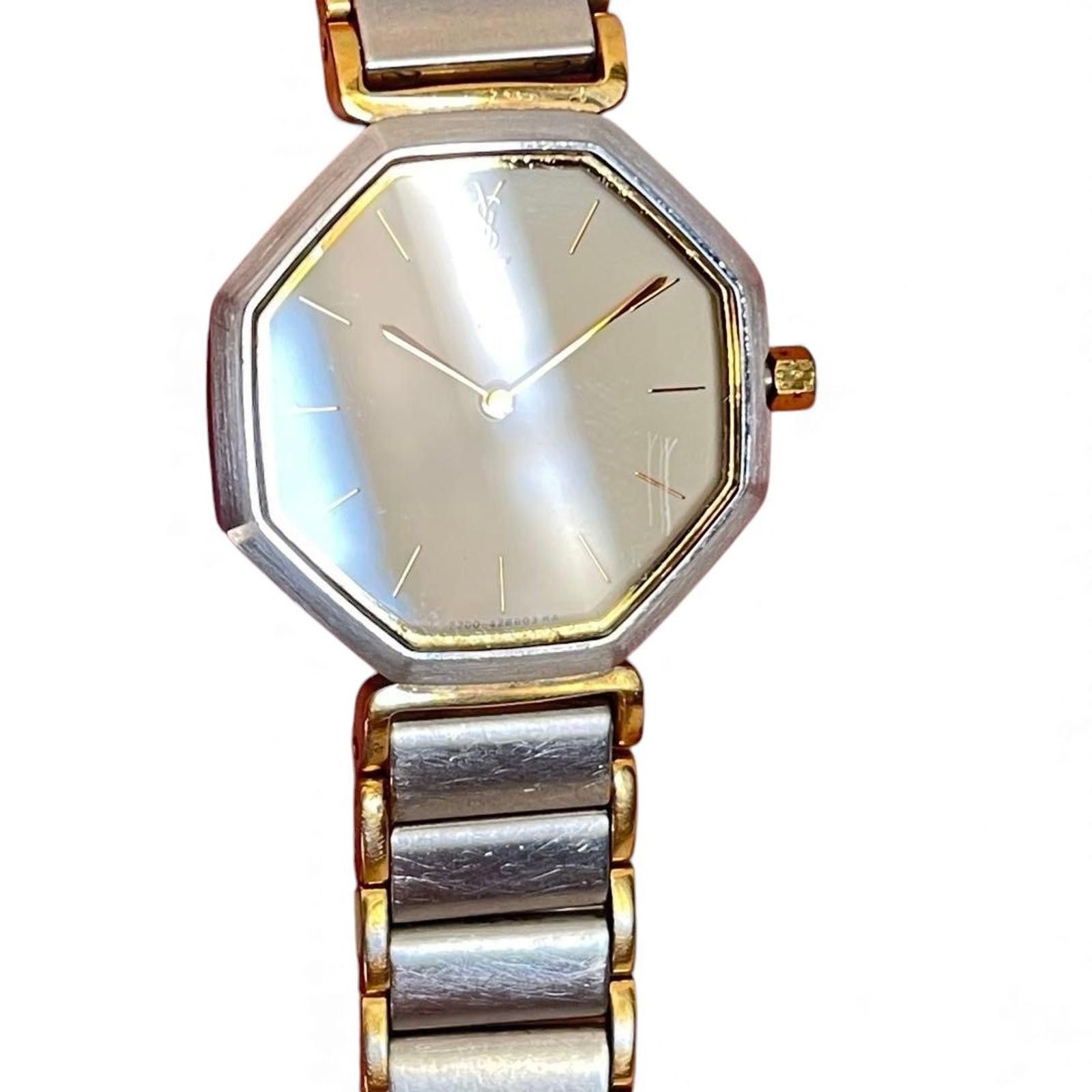 Yves Saint Laurent Yves Saint Laurent - Vintage Two-Tone Octagonal Wristwatch Size ONE SIZE - 2 Thumbnail