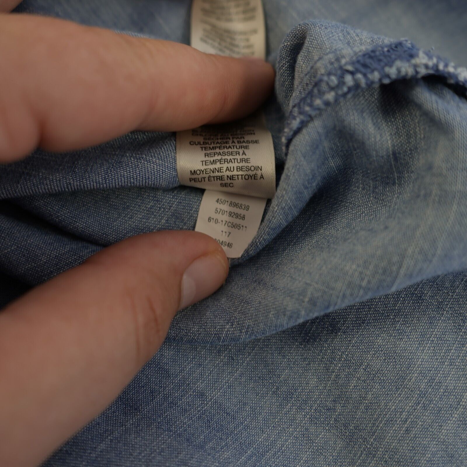 Chicos Chico's 2P Petite Blue Lyocell Denim Collared Button Front S Size XS / US 0-2 / IT 36-38 - 8 Thumbnail