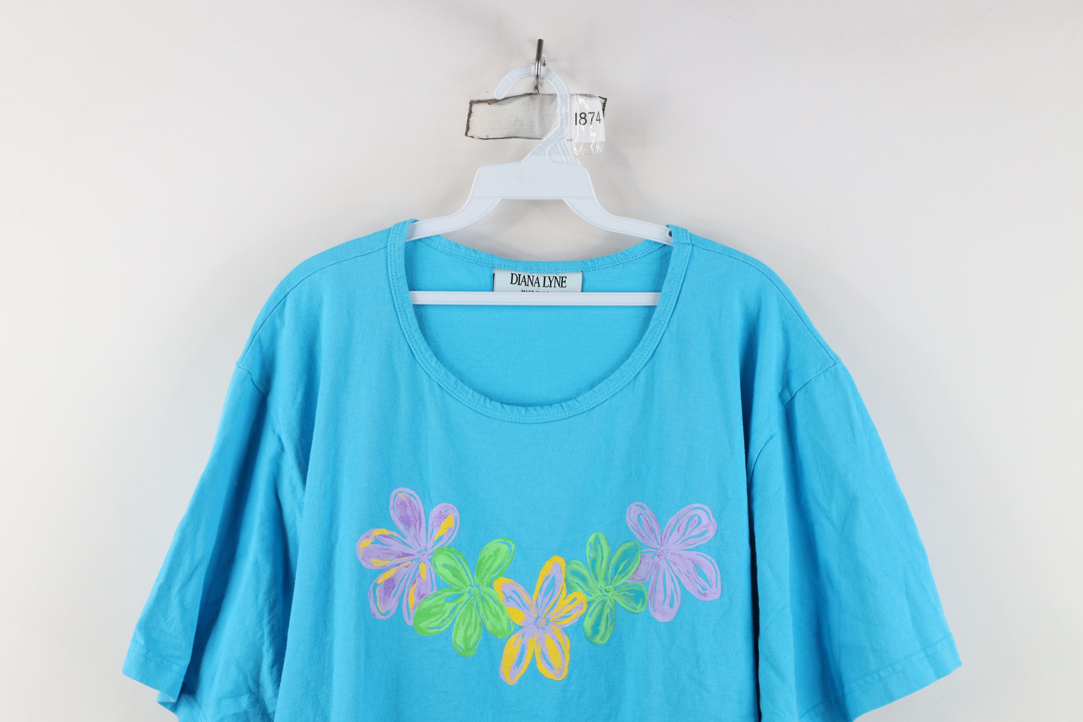 Vintage Vintage 90s Streetwear Floral Short Sleeve T-Shirt USA Size 3XL / US 20-22 - 2 Thumbnail