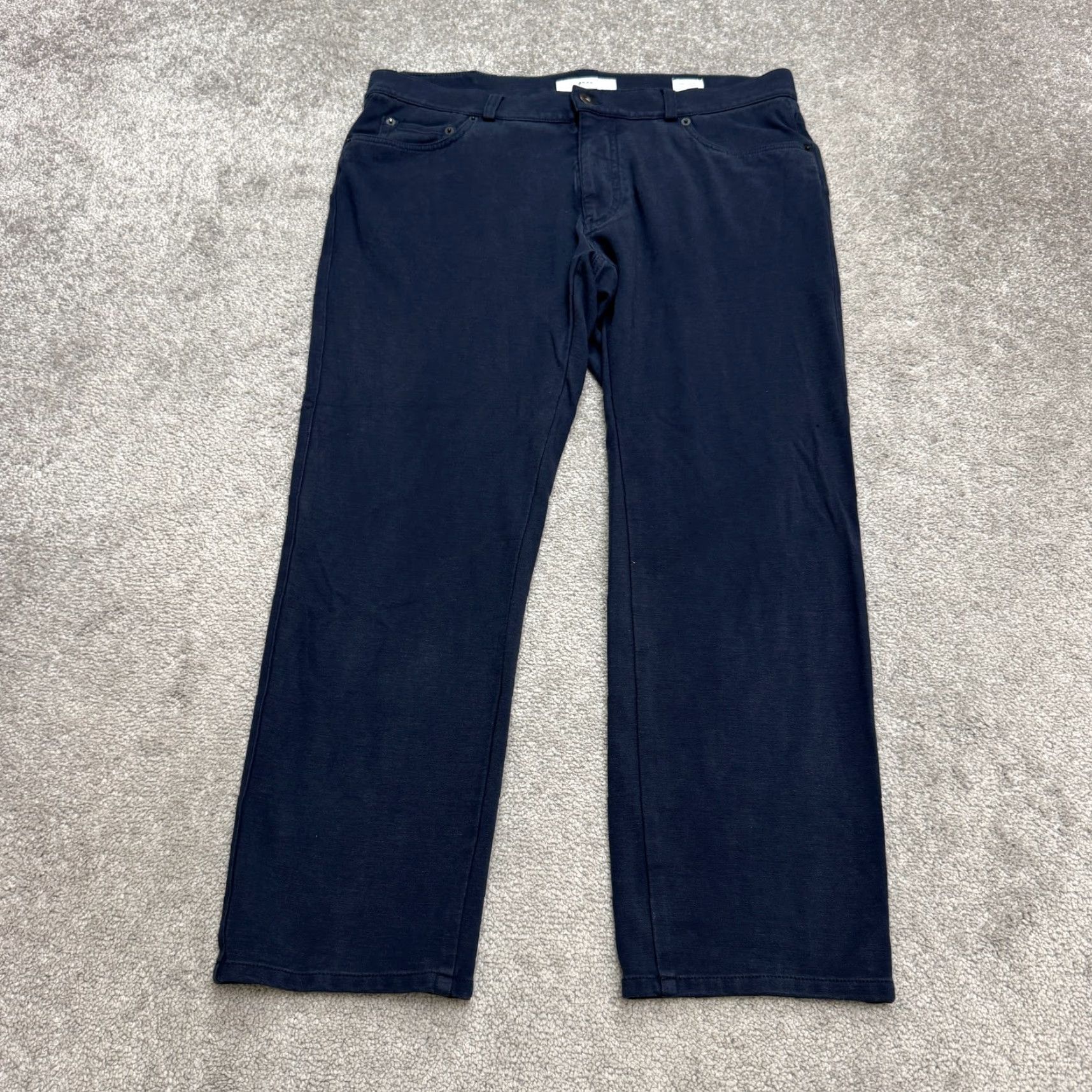 BRAX Brax Hi-Flex Chuck Soft Chino Pants Mens 36x34 Navy Blue Straight Leg Stretch Regular 5-Pocket Design Mens Size US 36 / EU 52 - 2 Thumbnail