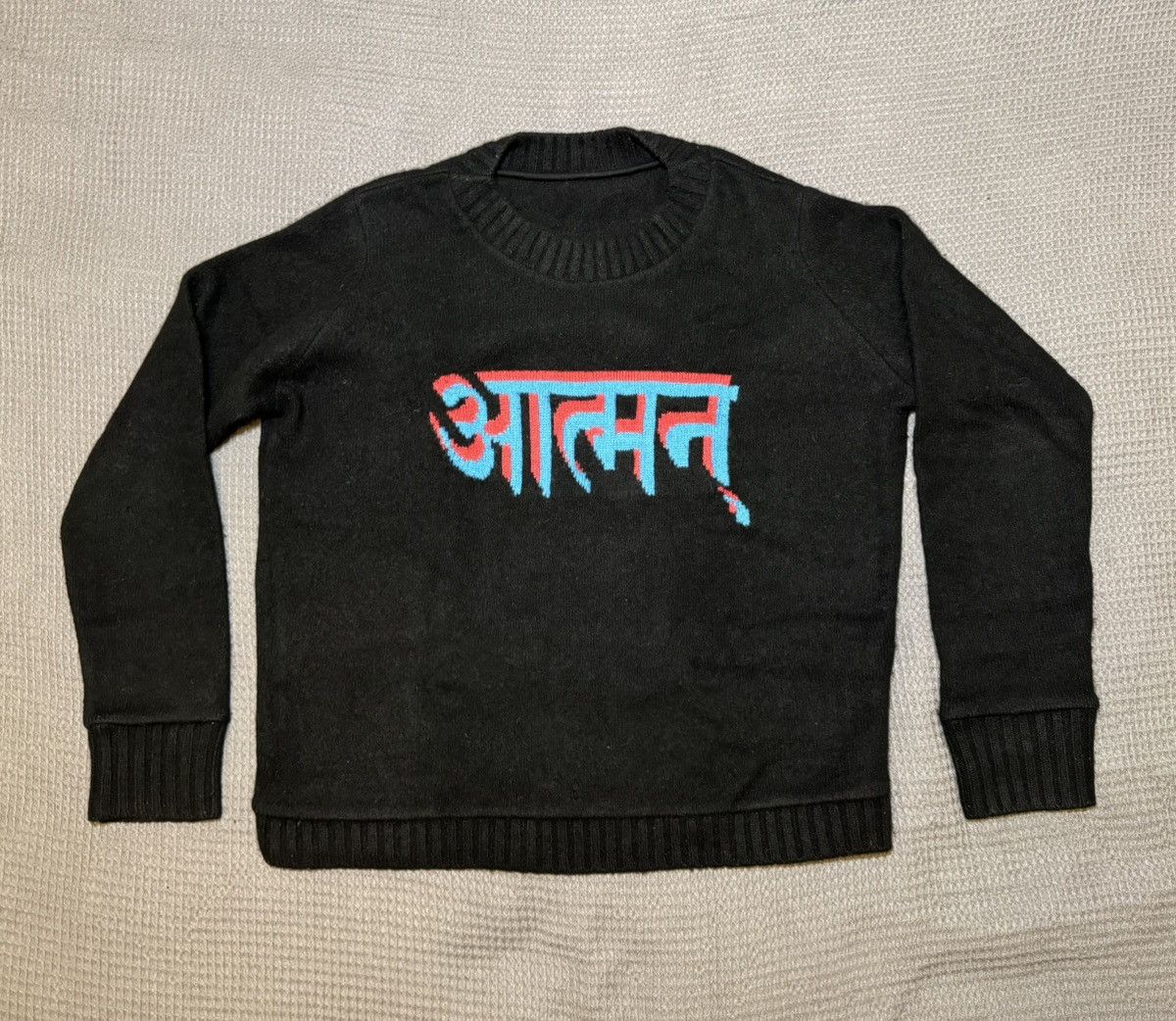 The Elder Statesman Black/Red/Blue Sanskrit Cashmere Sweater Size US XS / EU 42 / 0 - 1 Thumbnail