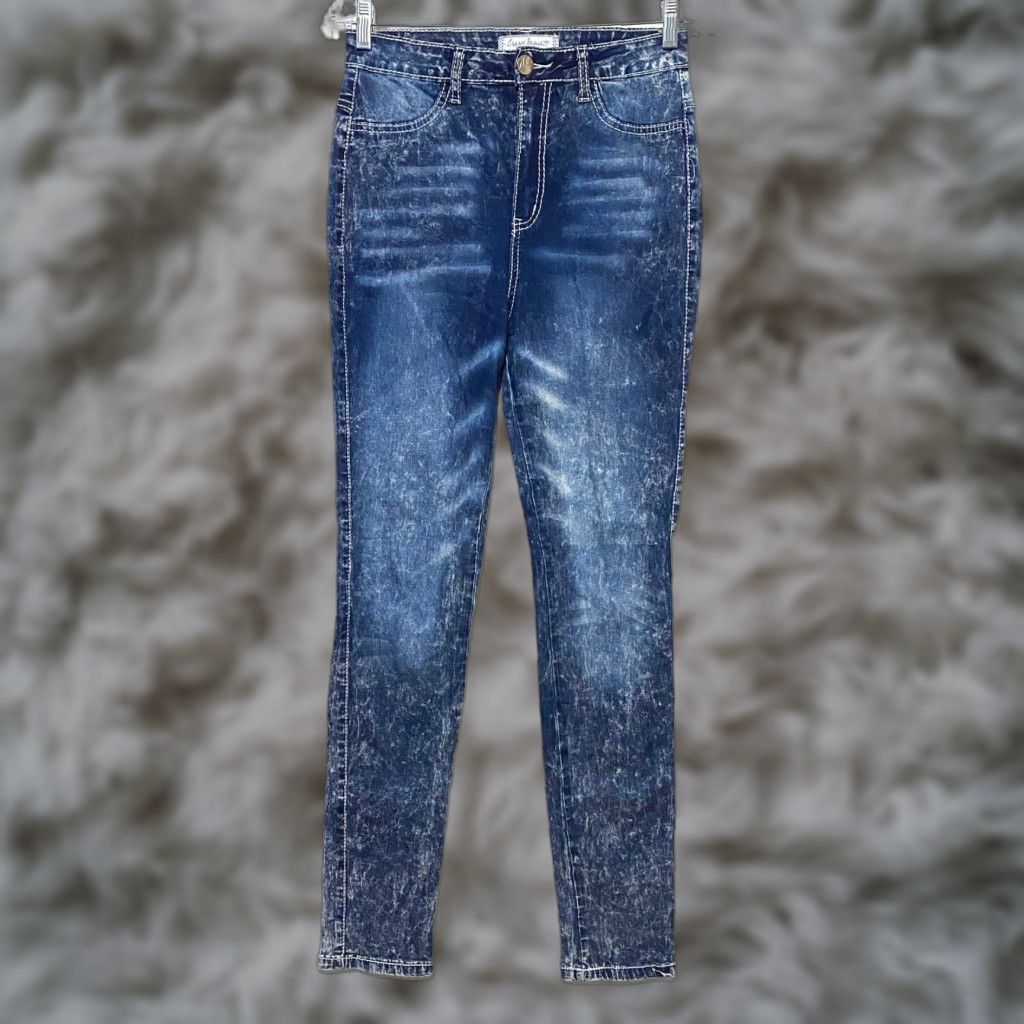Almost Famous VINTAGE Crave Fame Jeans Juniors 9 Acid Wash Splatter Skinny Stretch Y2K Women Size 30" / US 8 / IT 44 - 1 Thumbnail