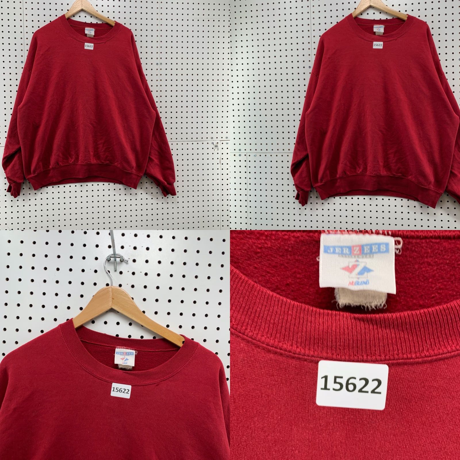 Vintage VINTAGE 90s Crewneck Sweatshirt Red XL Long Sleeve Cotton Unisex Adults Size US XL / EU 56 / 4 - 8 Thumbnail