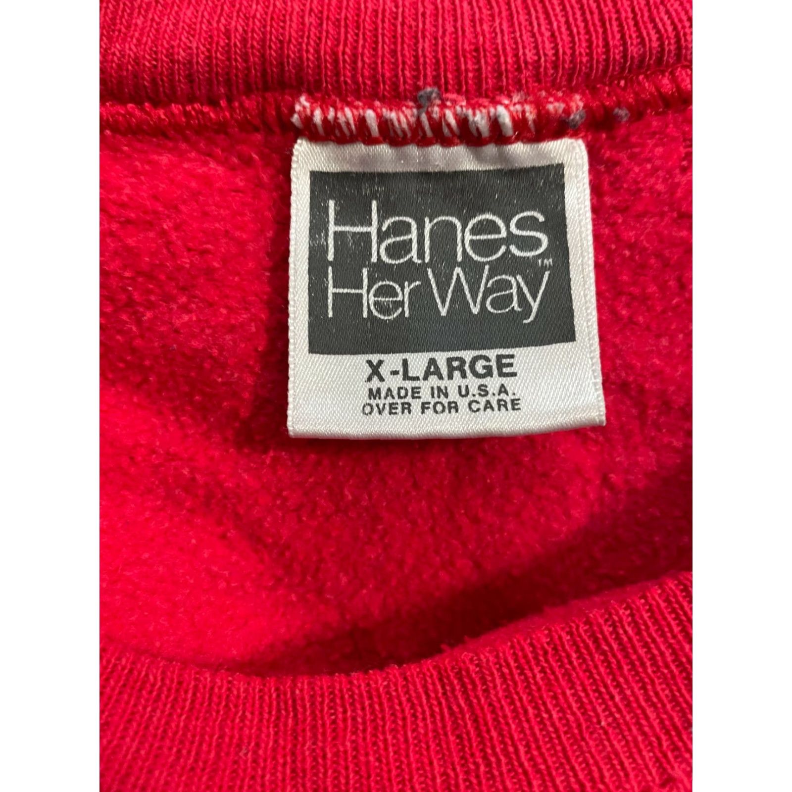 Hanes VINTAGE Hanes Her Way RED USA MADE Blank Crew Neck 90s Sweatshirt WOMENS XL Size XL / US 12-14 / IT 48-50 - 3 Thumbnail