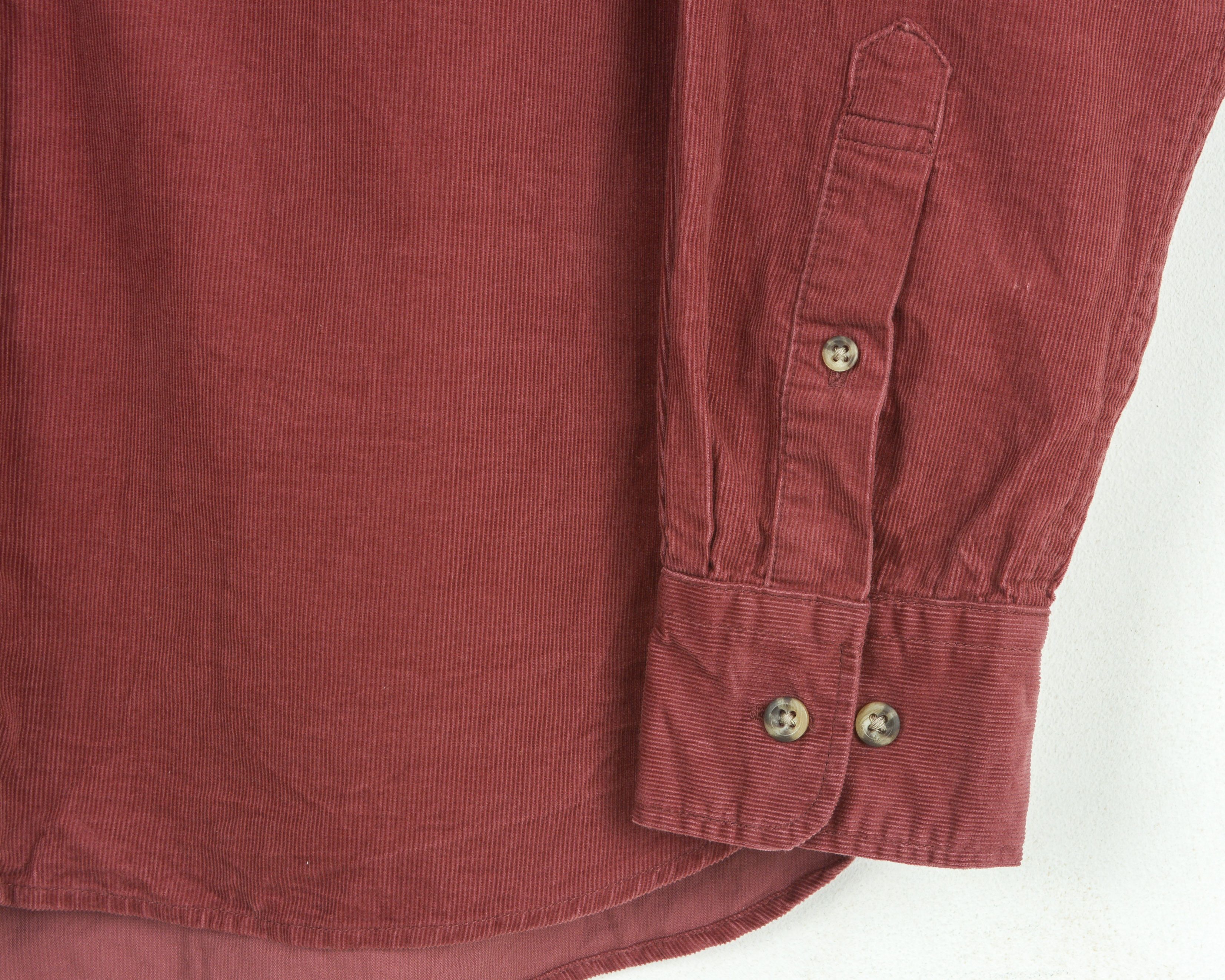 Uniqlo Mens M Corduroy Shirt Cords Western Trucker Cowboy Maroon Size US M / EU 48-50 / 2 - 4 Thumbnail