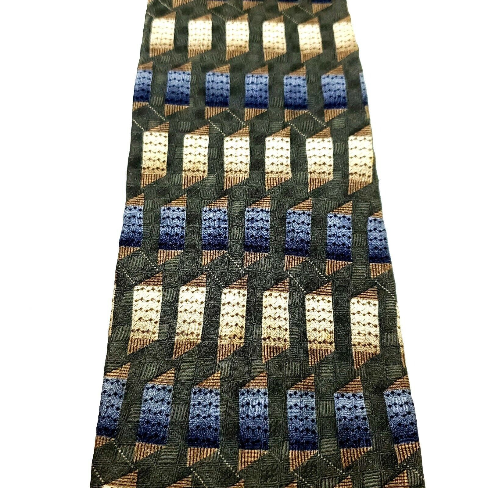 Haggar Haggar Silk Tie Green Geometric Short Print Size ONE SIZE - 2 Thumbnail