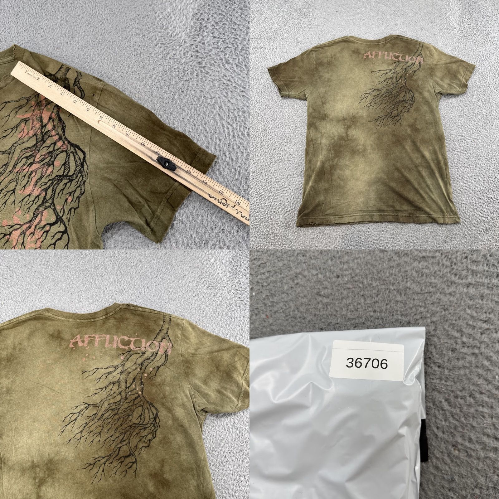 Affliction VINTAGE Affliction Shirt Men Graphic Samurai Japanese Warrior Art Size L Green Cotton T-Shirt 2000s Mens Size US L / EU 52-54 / 3 - 8 Thumbnail