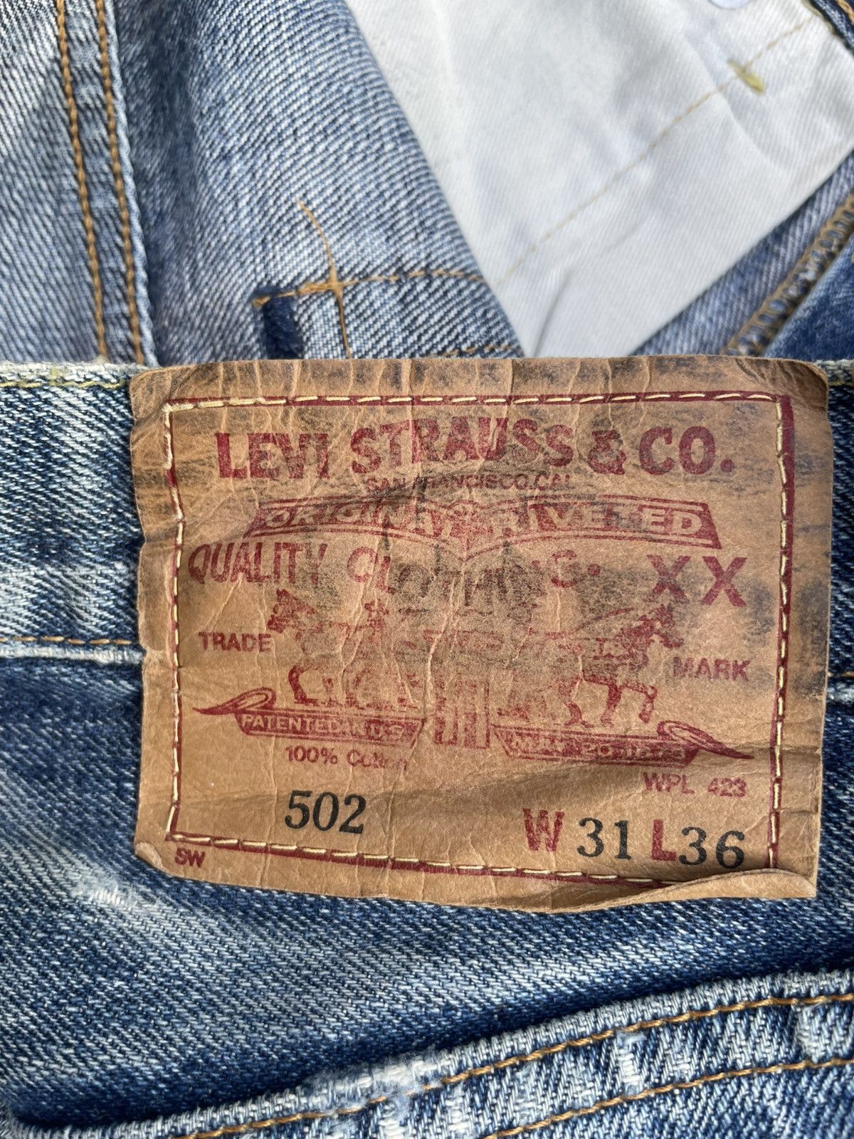 Levi's Vintage Levi’s 502XX Selvedge Distressed Size US 31 - 23 Thumbnail