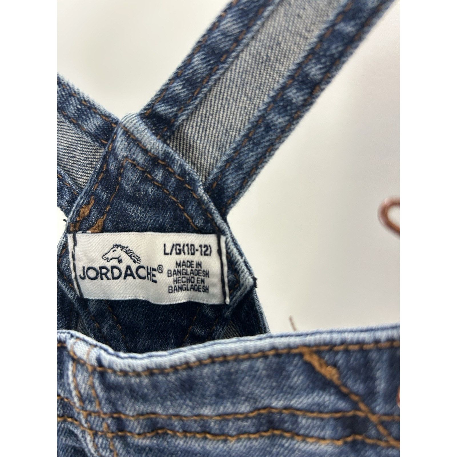 Jordache Jordache Girls 10 12 Blue Bib Overall Jeans Denim Y2K Boho. Size L / US 10 / IT 46 - 5 Thumbnail