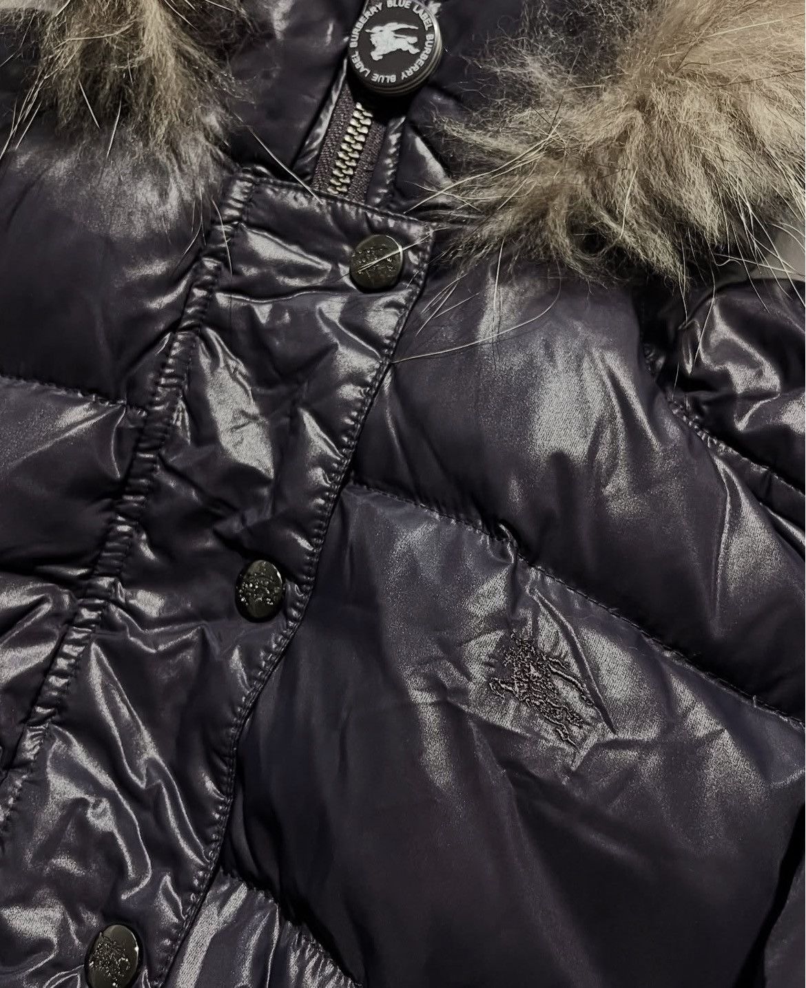 Burberry BURBERRY BLUE LABEL 2000 REAL FUR NOVA CHECK PURPLE PUFFER Size M / US 6-8 / IT 42-44 - 5 Thumbnail