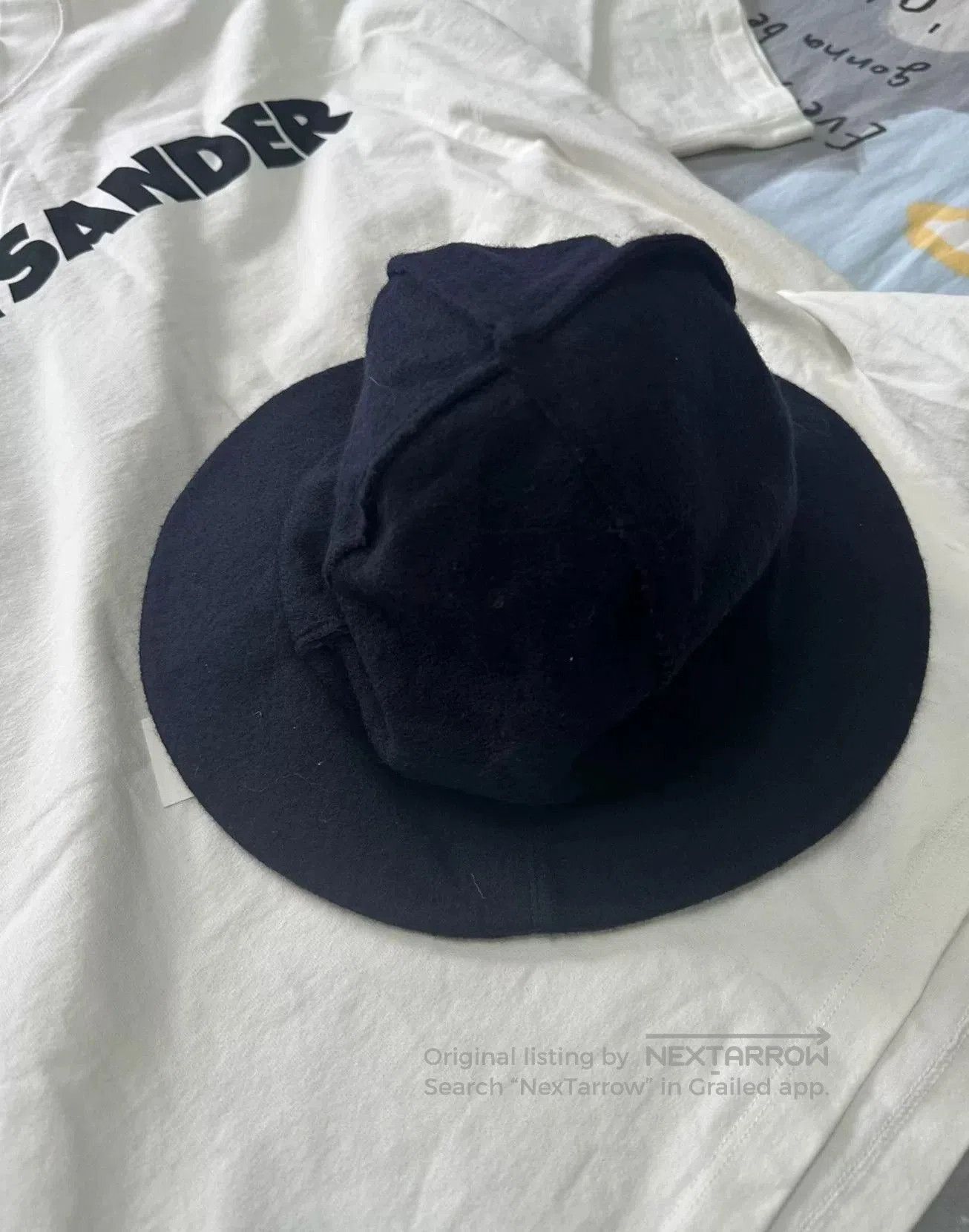 Y's Y's Yamamoto Wool Hat in Dark Blue. Size ONE SIZE - 1 Thumbnail