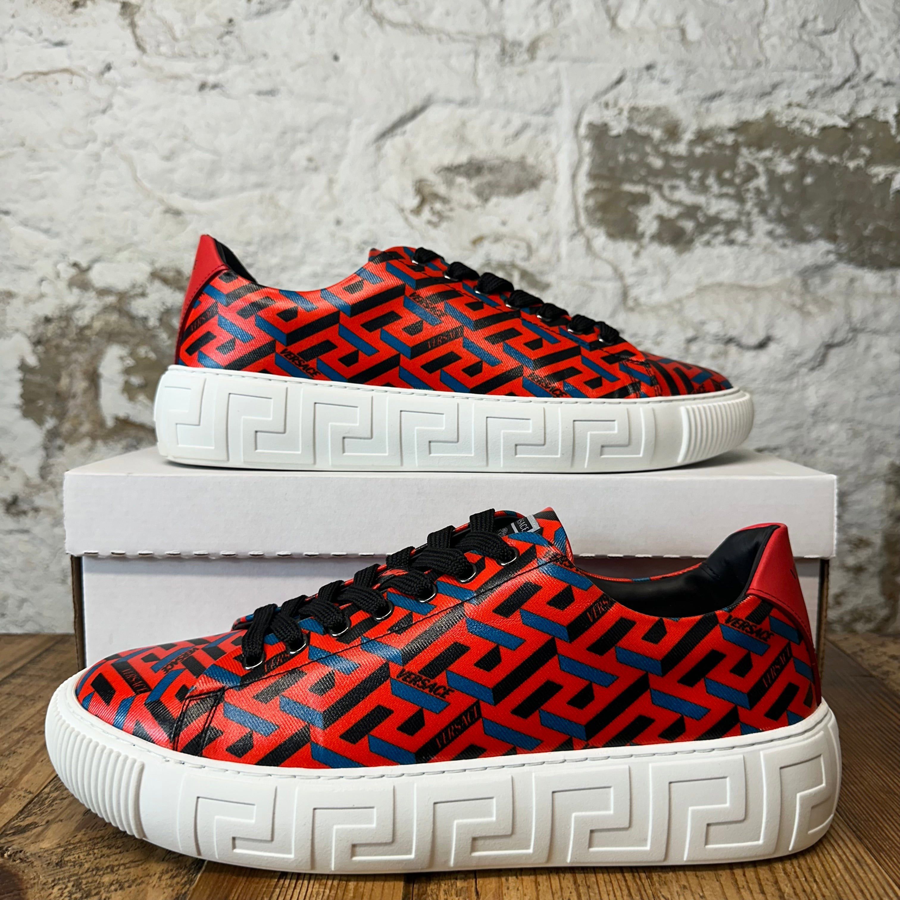 Versace Versace La Greca Red White Sneaker Sz 10 (43) Size US 10 / EU 43 - 1 Thumbnail