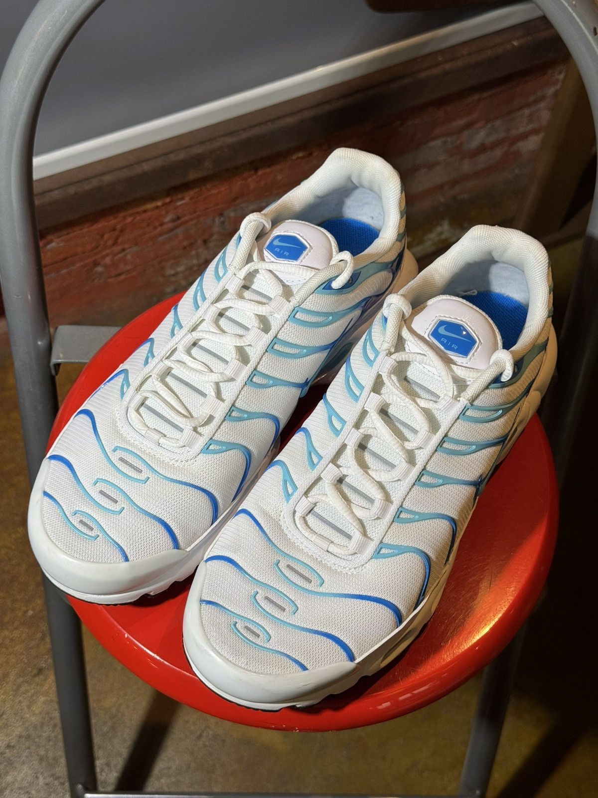 Nike Nike Air Max Plus TN White Polarised Blue Shoes Size US 9 / EU 42 - 1 Thumbnail