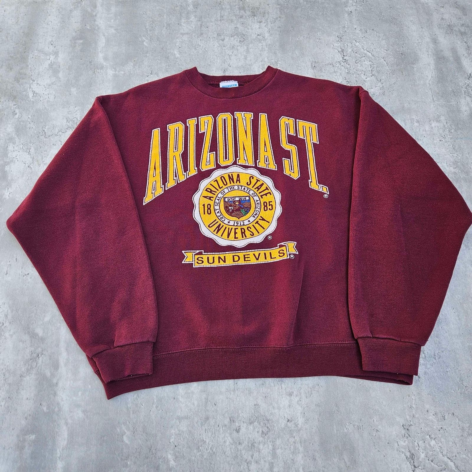 Chet Lo Vintage Arizona State Crew Neck Sweatshirt Burgundy Size XL Size US XL / EU 56 / 4 - 1 Thumbnail